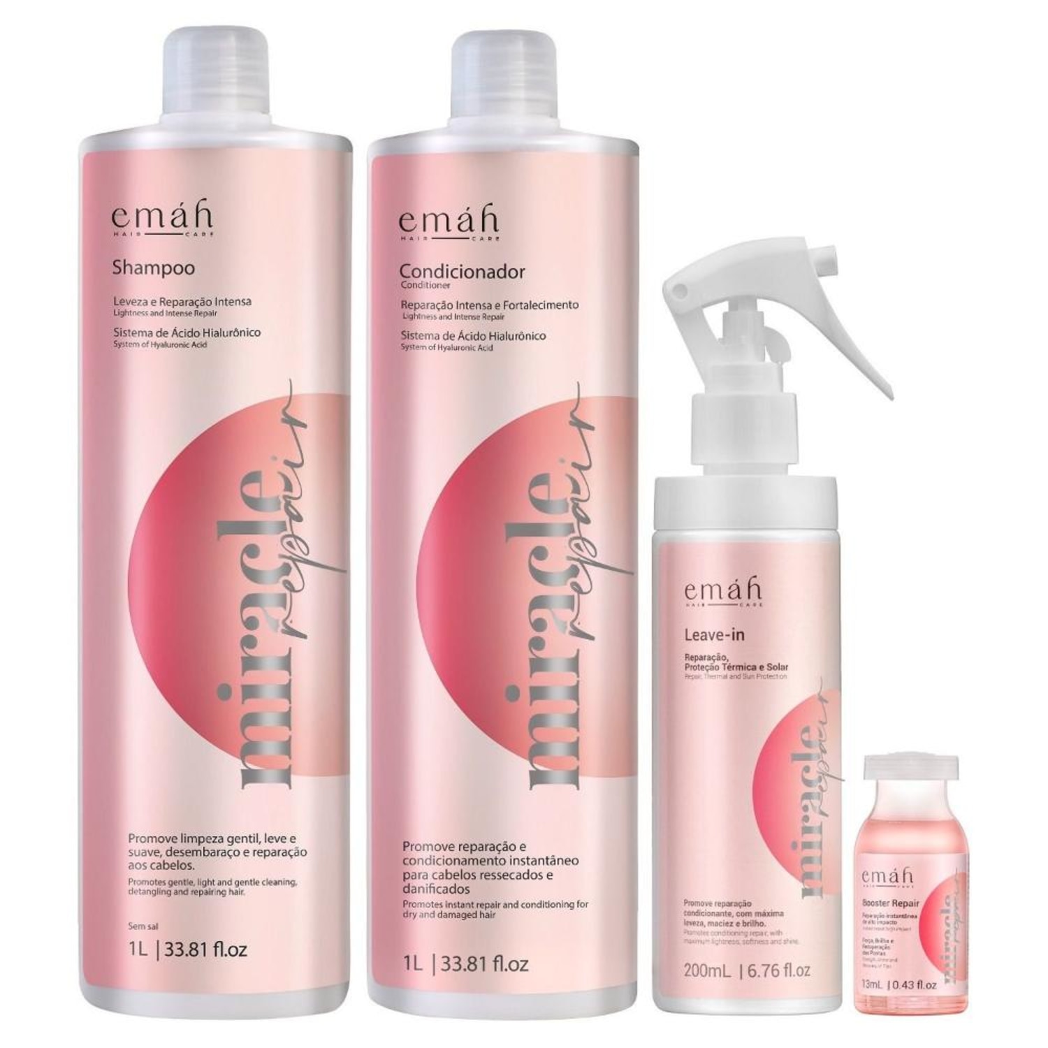 Kit Emáh Hair Care Miracle Repair Four Salon Essential (4 Produtos)