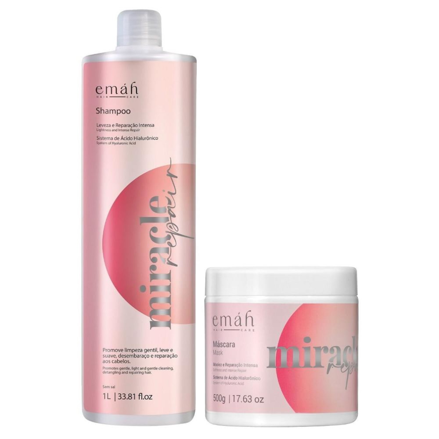 Kit Emáh Hair Care Miracle Repair Duo Treat Salon (2 Produtos)