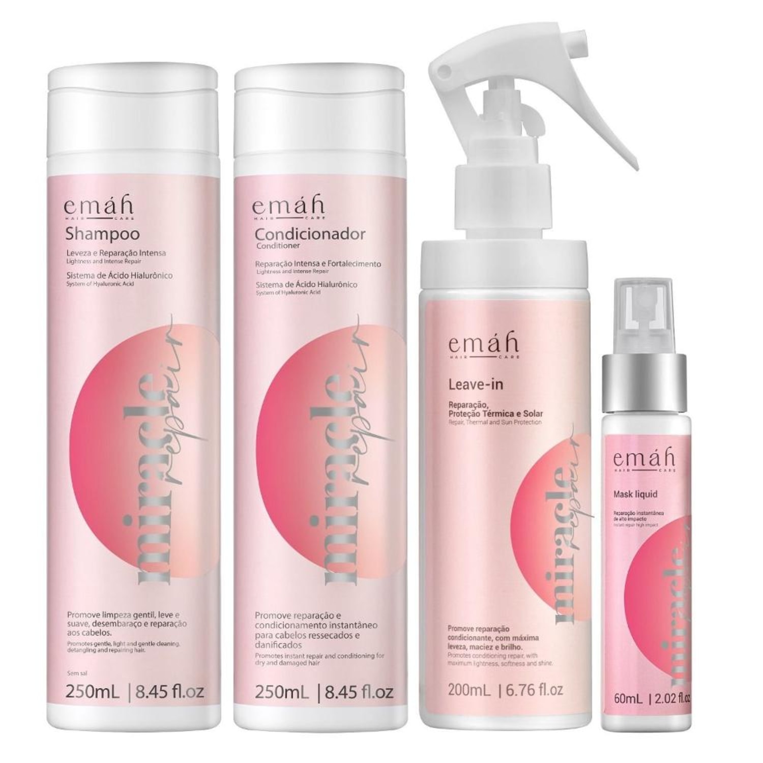 Kit Emáh Hair Care Miracle Repair Four (4 Produtos)