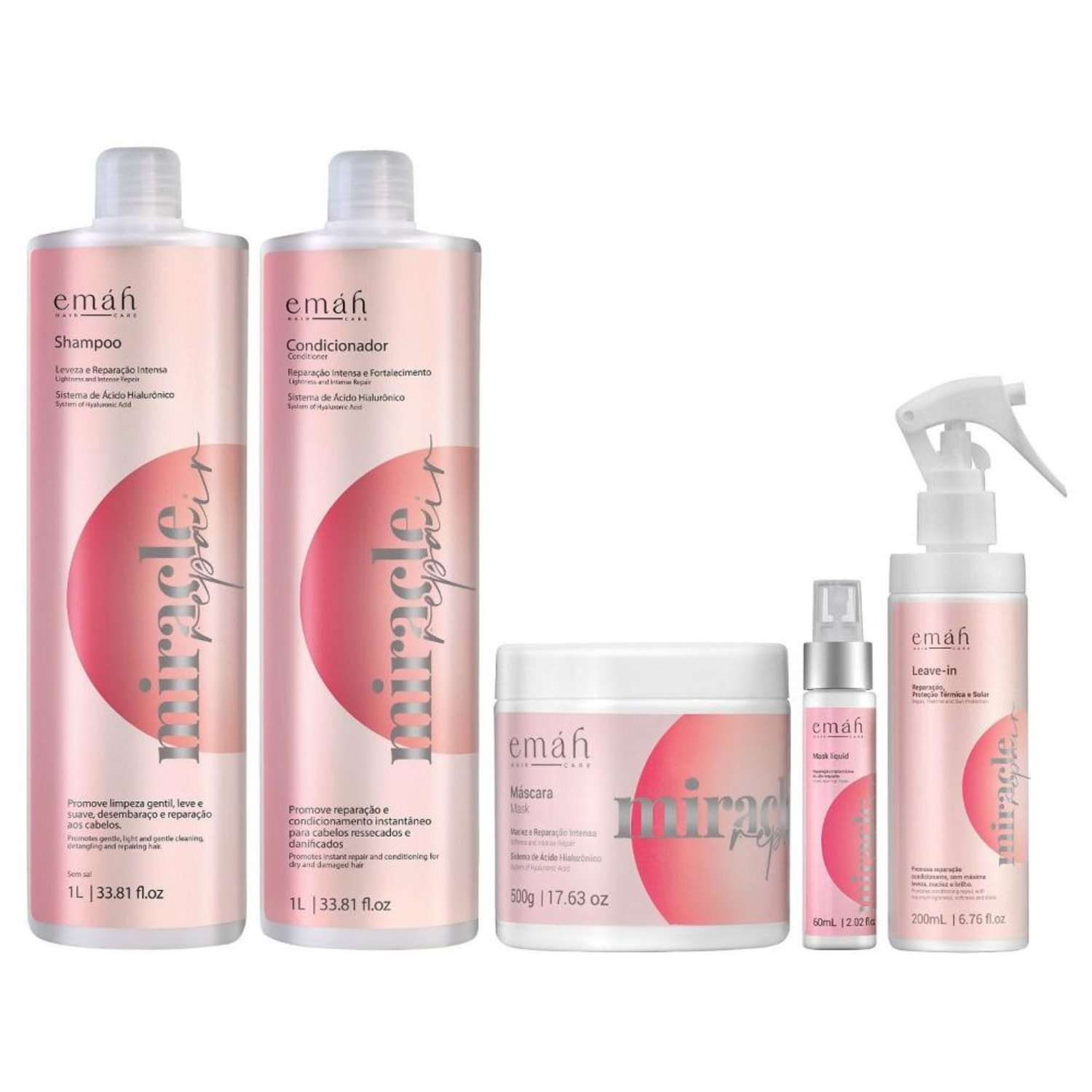 Kit Emáh Hair Care Miracle Repair Five Power (5 Produtos)
