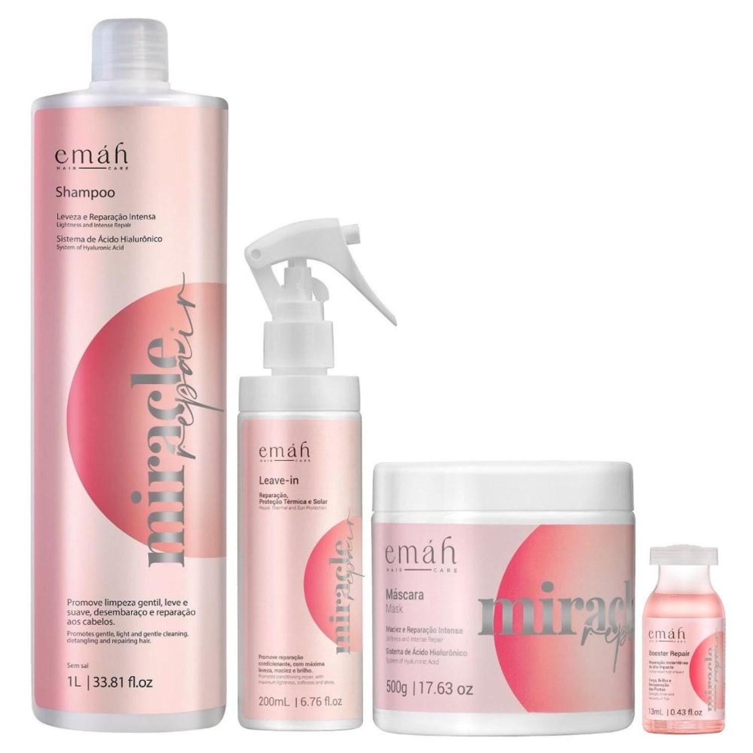 Kit Emáh Hair Care Miracle Repair Quarteto Power Salon (4 Produtos)