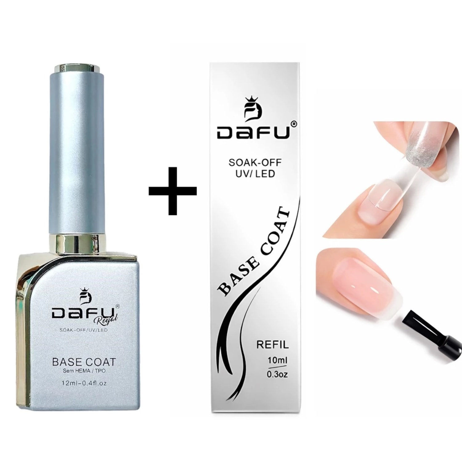 DAFU - Kit Base Coat + Refil Sachê Base Gel Led/Uv Alongamento de Unhas & Esmaltação Sem Hema & TPO
