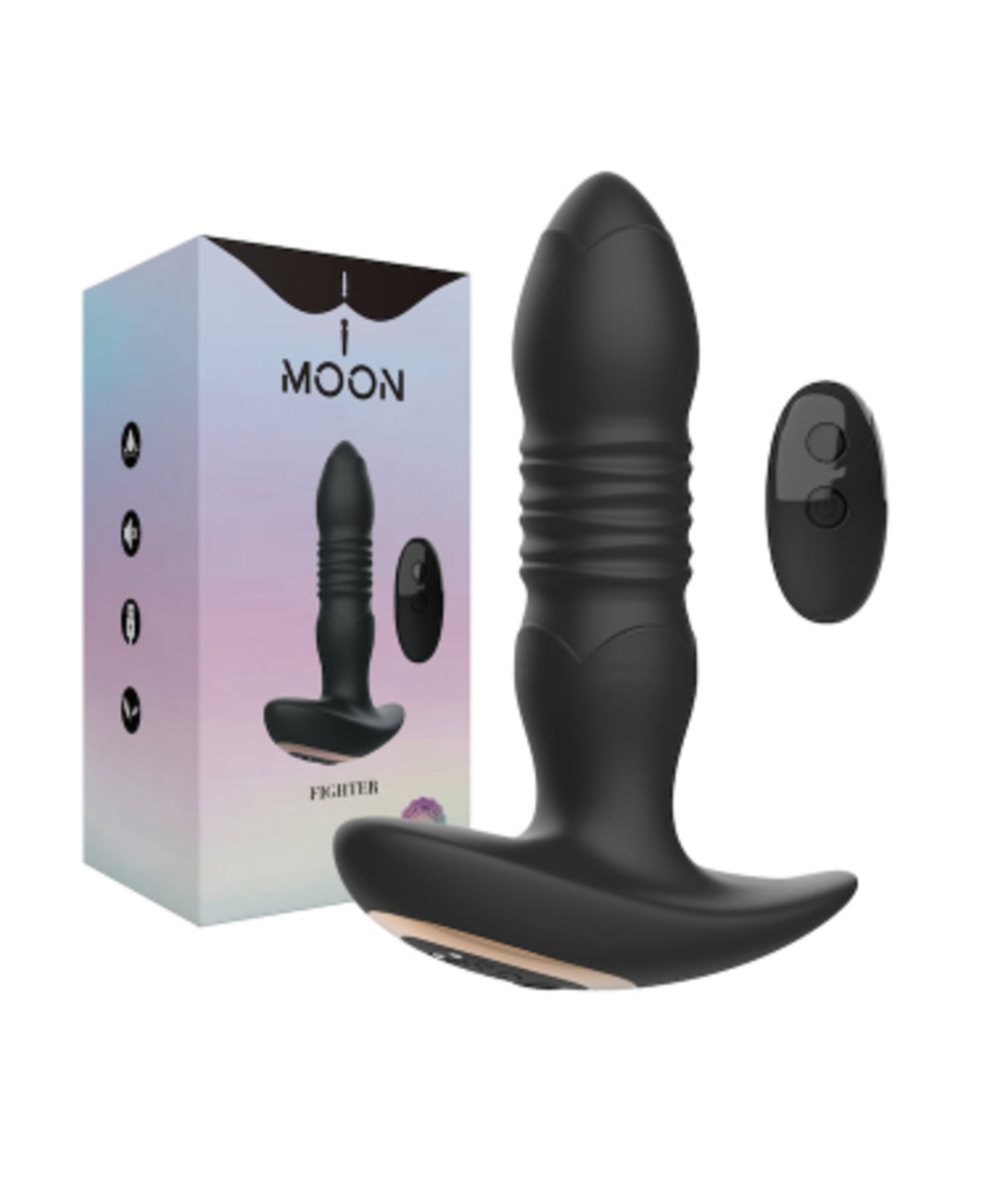 Massageador de Próstata Vai e Vem Plug Anal com Controle Remoto 10 Intensidades Silicone Recarregável