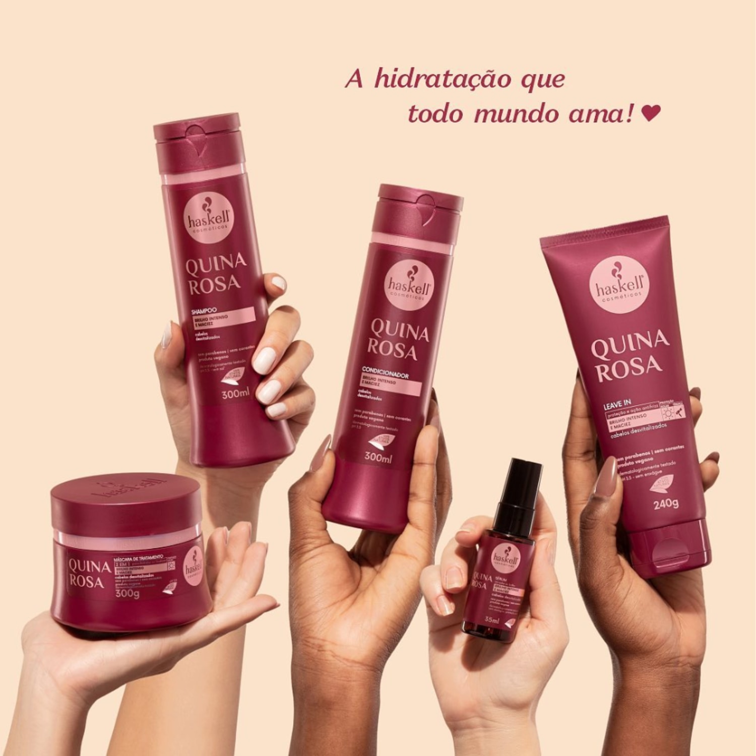 Máscara De Hidratação Quina Rosa Haskell 300g