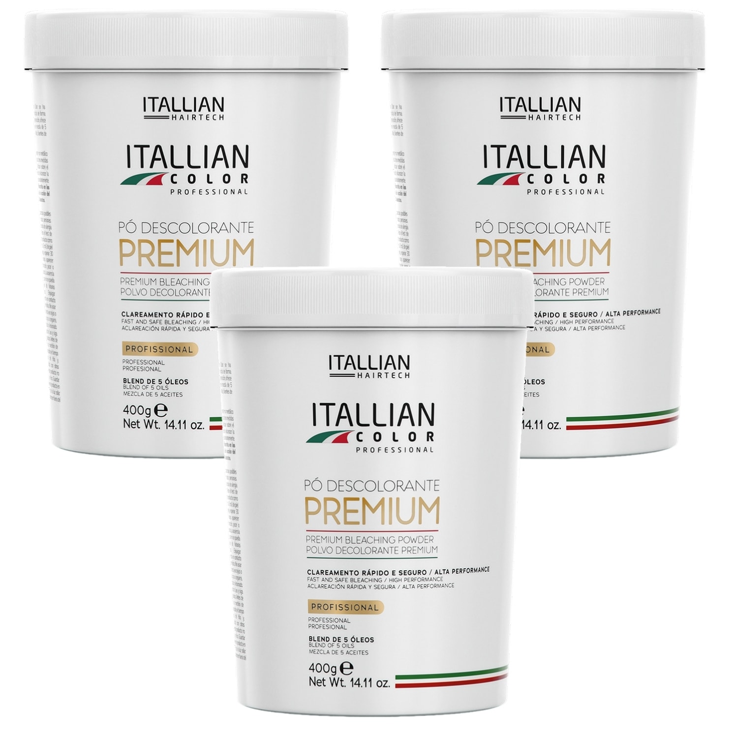KIT 3 DESCOLORANTE PREMIUM POWDER ITALLIAN COLOR 400G