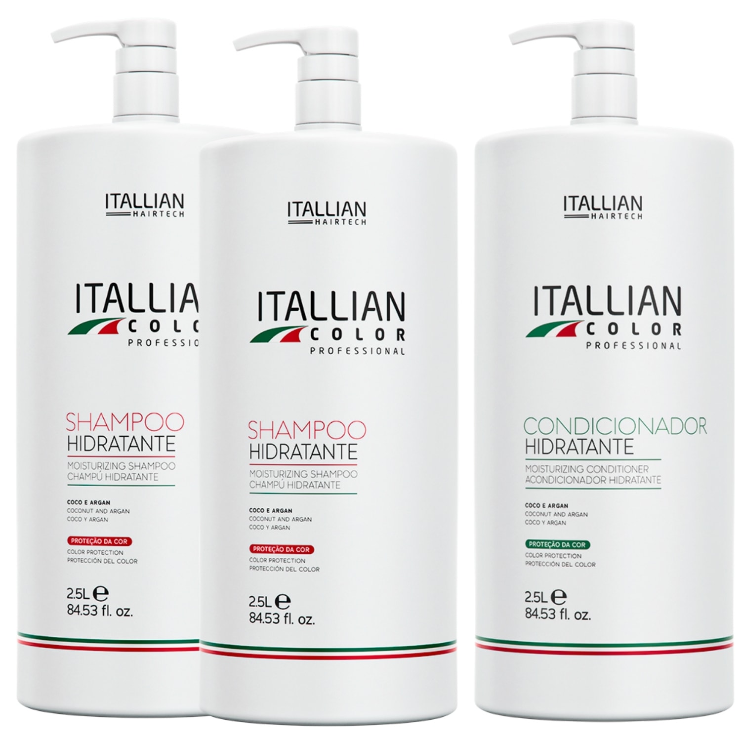 KIT 2 SHAMPOO HIDRATANTE 2,5 E CONDICIONADOR 2,5 ITALLIAN COLOR