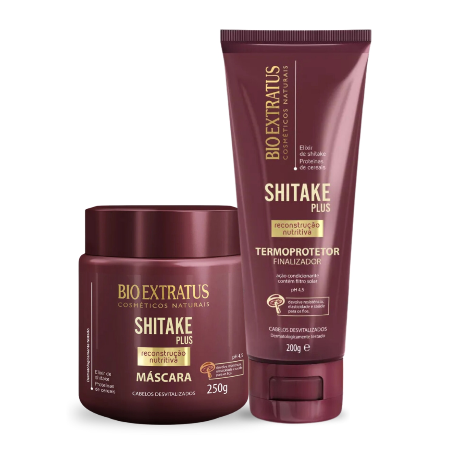 Kit Bio Extratus Shitake Plus Máscara + Finalizador 200g