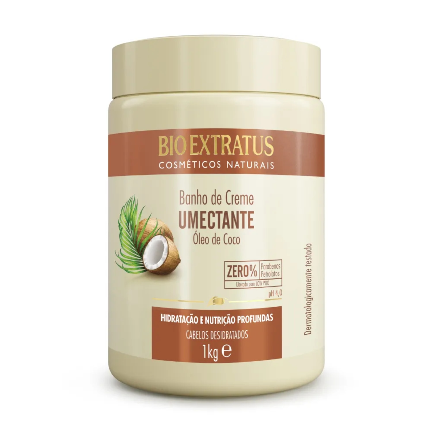Kit Bio Extratus Umectante Óleo de Coco Shampoo Condicionador Máscara 1L/Kg Finalizador 500