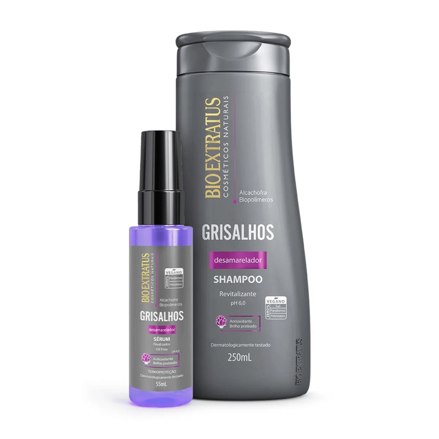 Kit Desamarelador Grisalhos Shampoo + Sérum - Bio Extratus