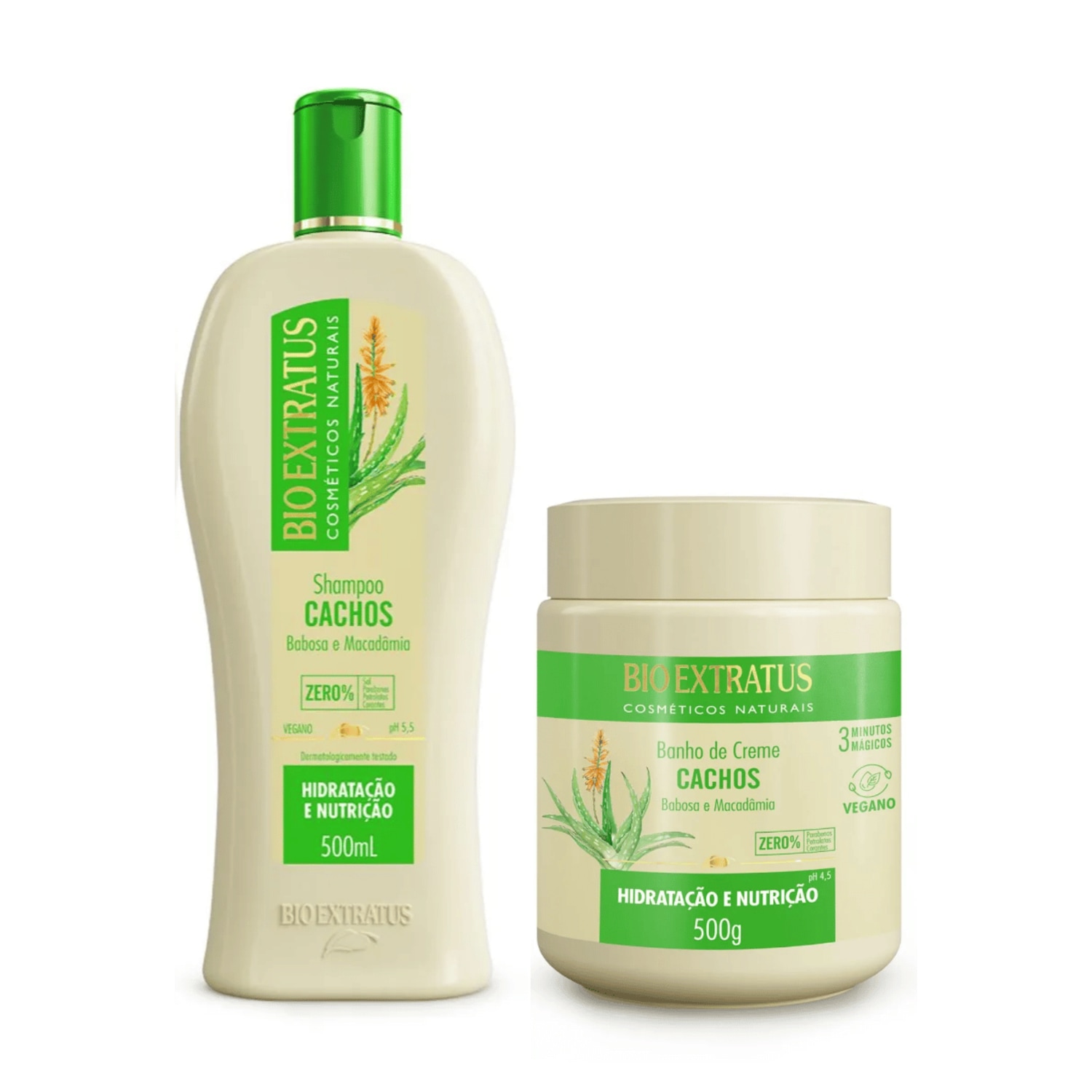 Kit Cachos Shampoo e Mascara 2x500ml - Bio Extratus