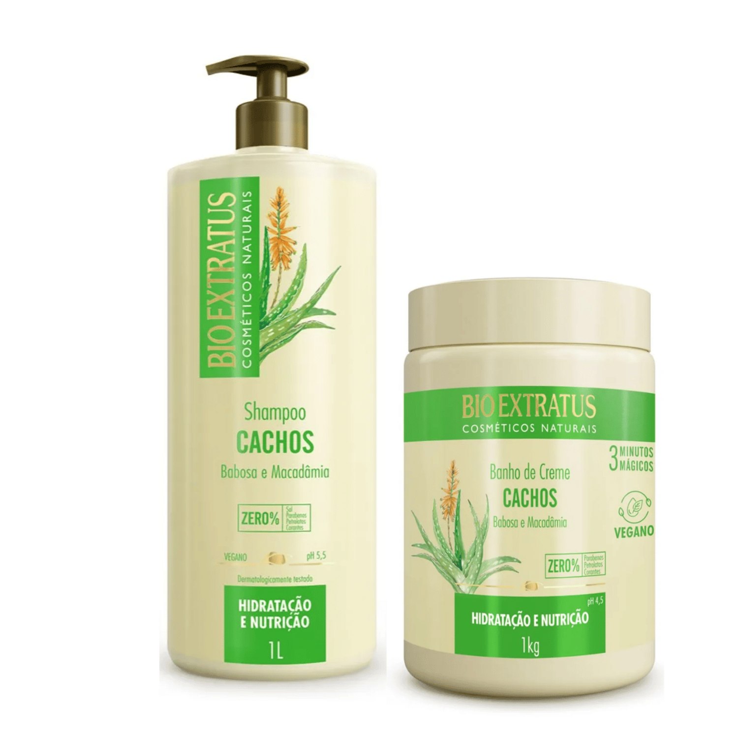 Kit Cachos Shampoo e Mascara 2x1000ml - Bio Extratus