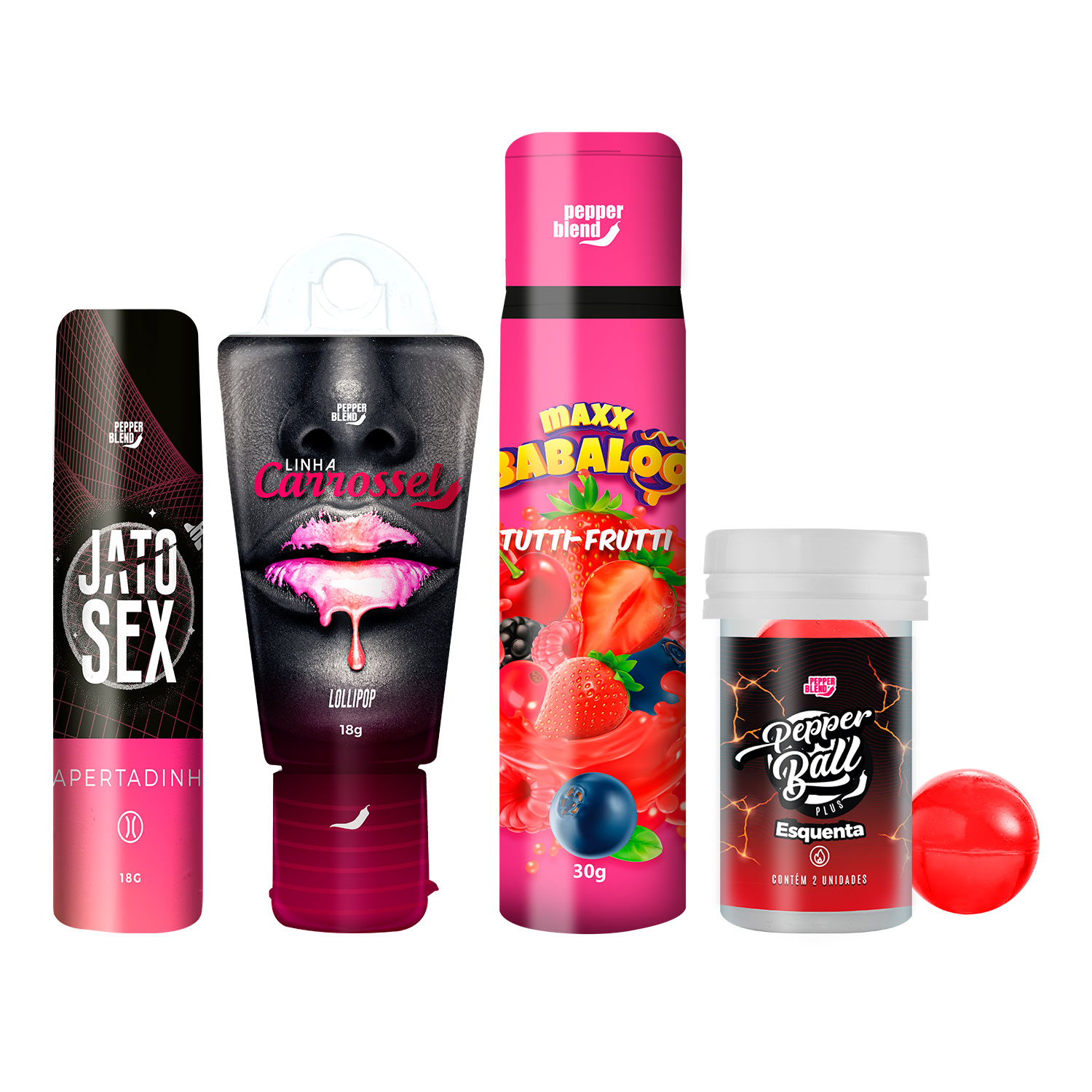 Kit Bem-Estar a Dois Despertar Sensorial Gel Tutti-Frutti Beijáveis Sem Açúcar, Adstringente e Bolinha