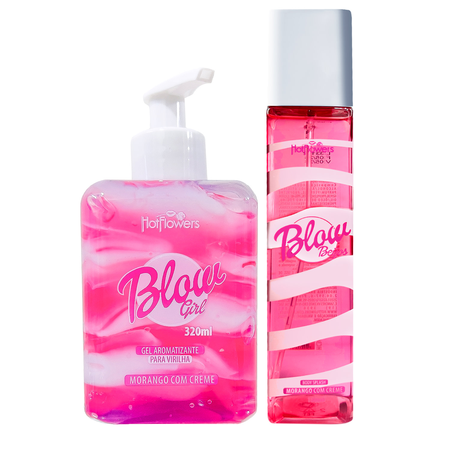 Kit Blow Girl Hidratante 320ml e Body Spash 180ml Blow Beijos Morango com Creme