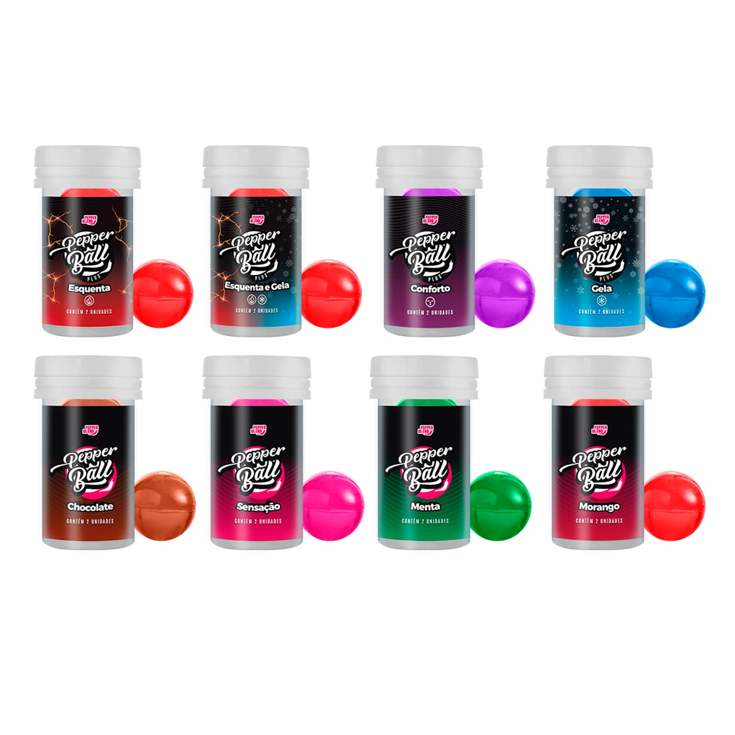 Kit 8 Bolinhas Explosivas Óleo Lubrificante Beijável e Funcional Esquenta, Gela, Anal (8 Itens)