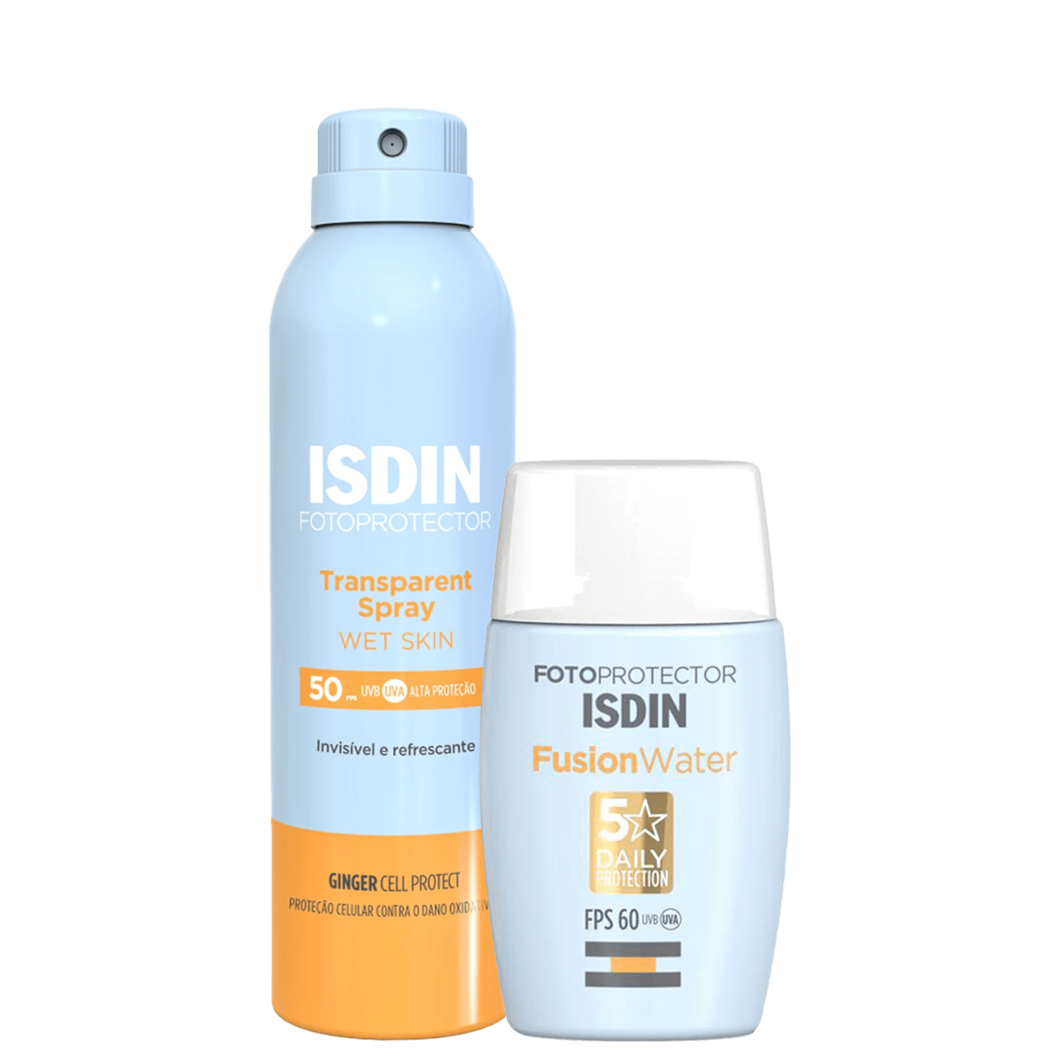 Kit ISDIN Fotoprotector Fusion Water FPS 60 + Transparent Spray FPS 50 (2 Produtos)