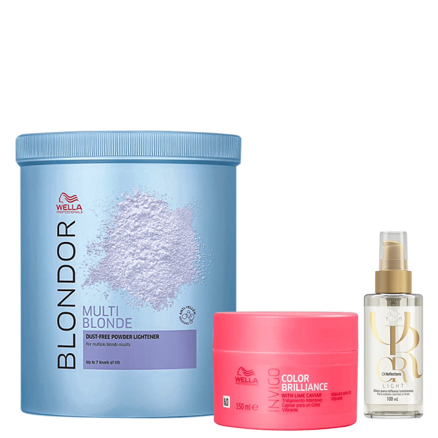 Kit Pó Descolorante, Máscara Brilliance e Oil Reflections 100ml