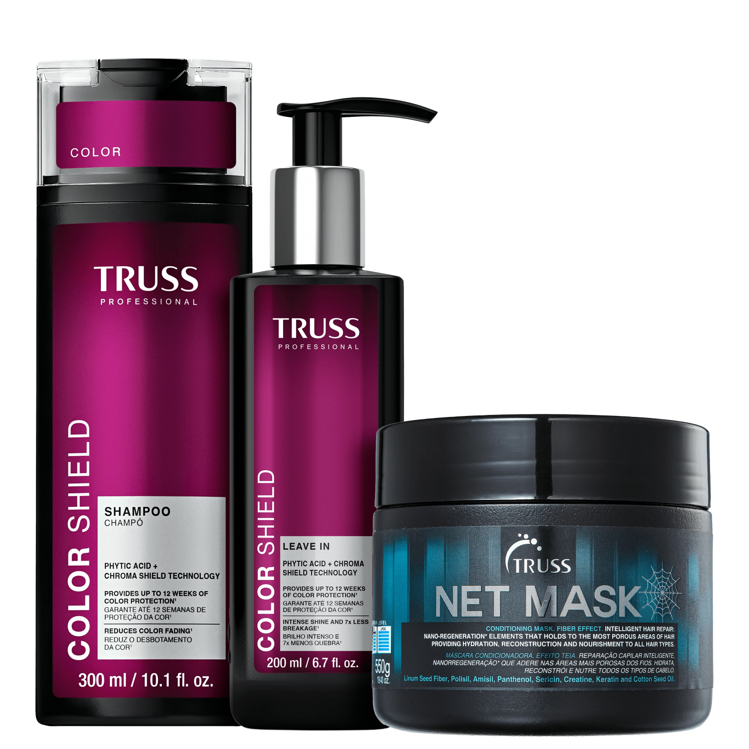 Kit Truss Color Shield - Shampoo 300ml & Leave-In 200ml + Net Mask 550g
