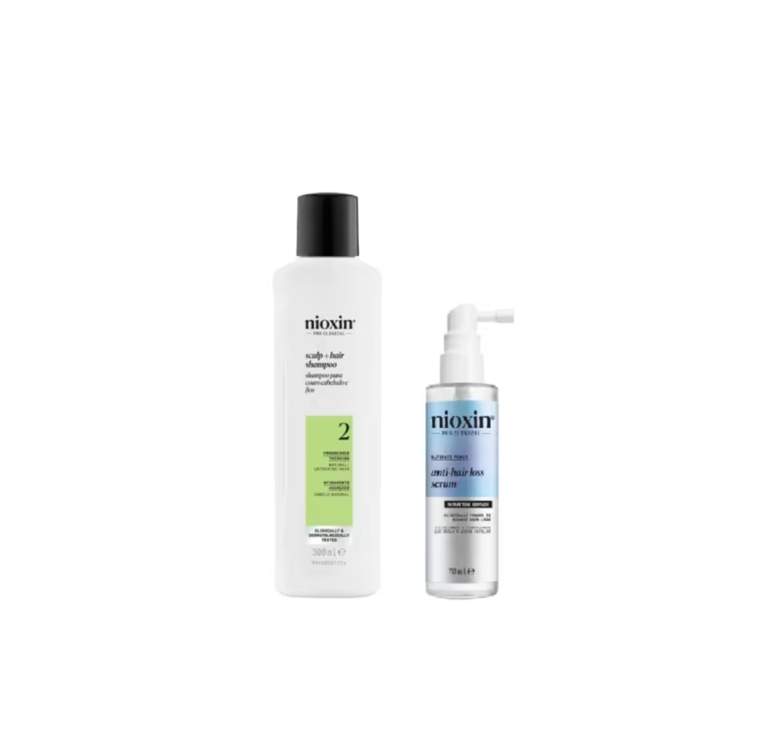 Kit Nioxin Volume Thinning Sistema 2 + Anti-Hair Loss Duo Essential (2 Produtos)