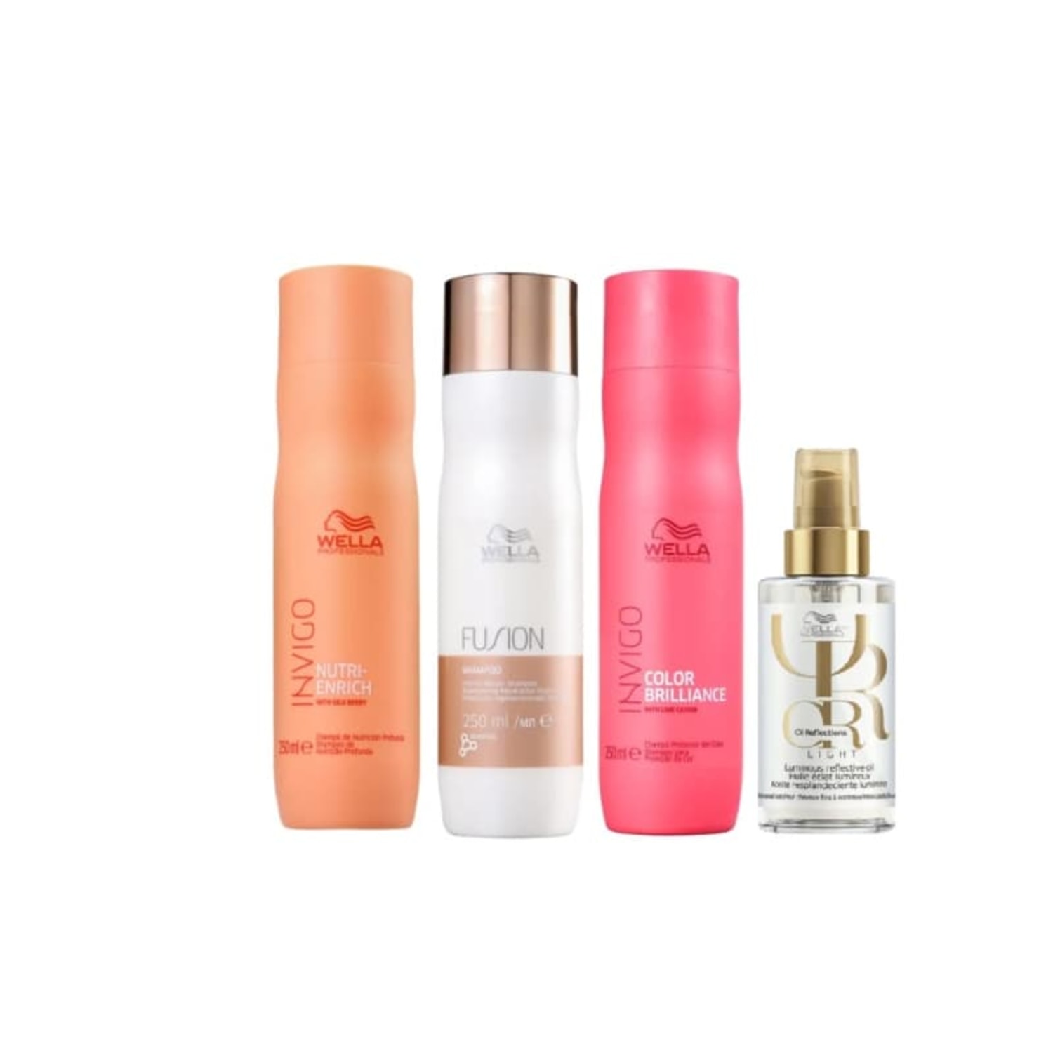 Cronograma Capilar Wella Fios Perfeitos - 3 Shampoos 250ml + Óleo Oil Reflections Light 100ml