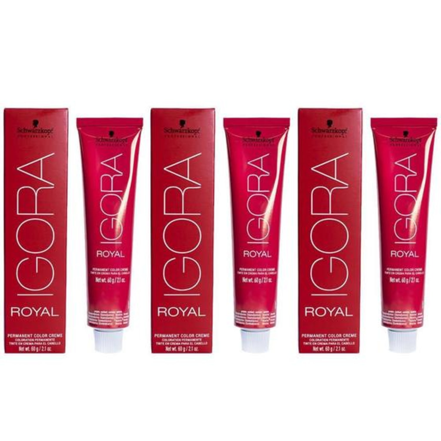 Kit Schwarzkopf Professional Igora Royal Coloração 8-77 Louro Claro Cobre Extra (3 Unidades)