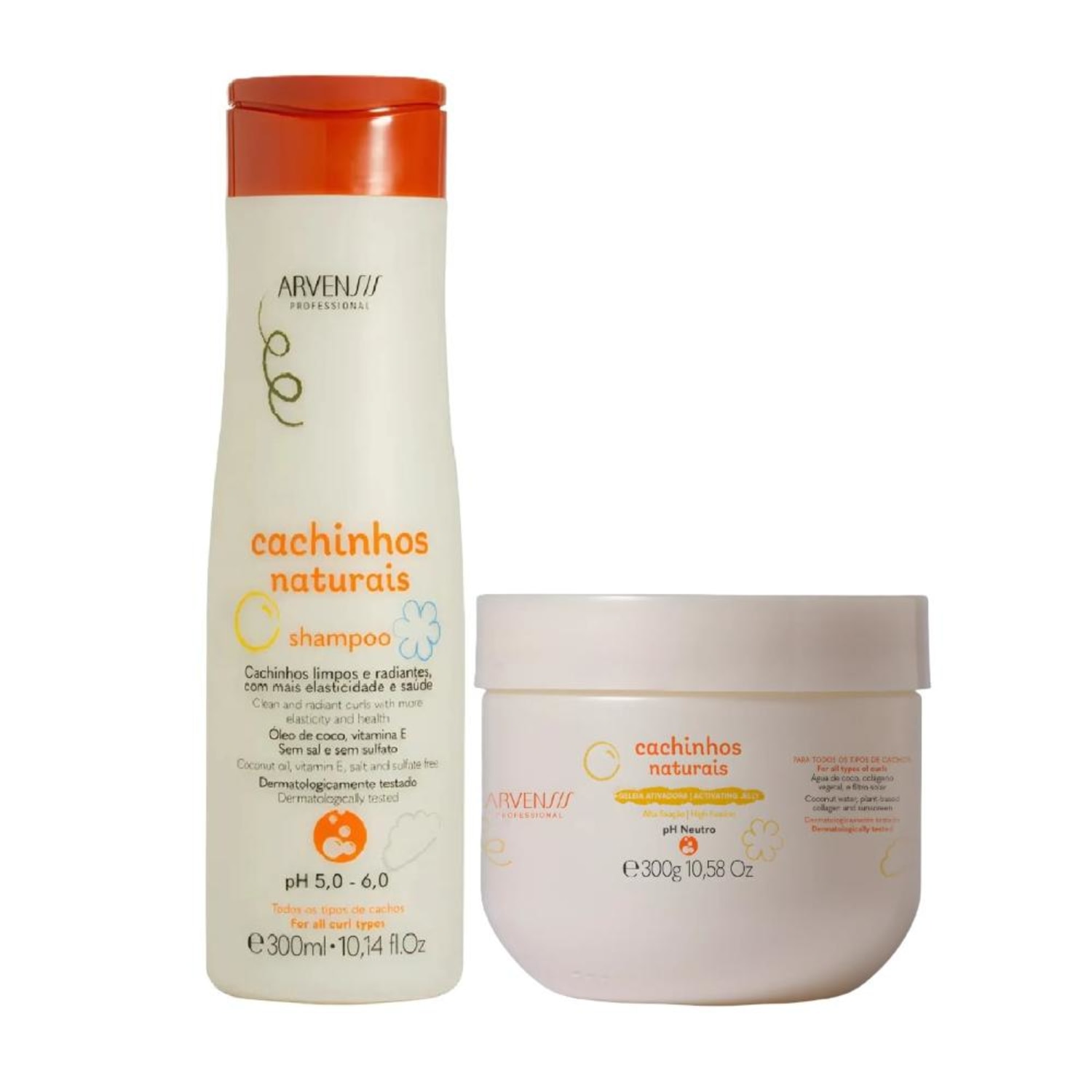 Kit Arvensis Cachinhos Naturais - Shampoo + Geleia Alta Fixação 300g