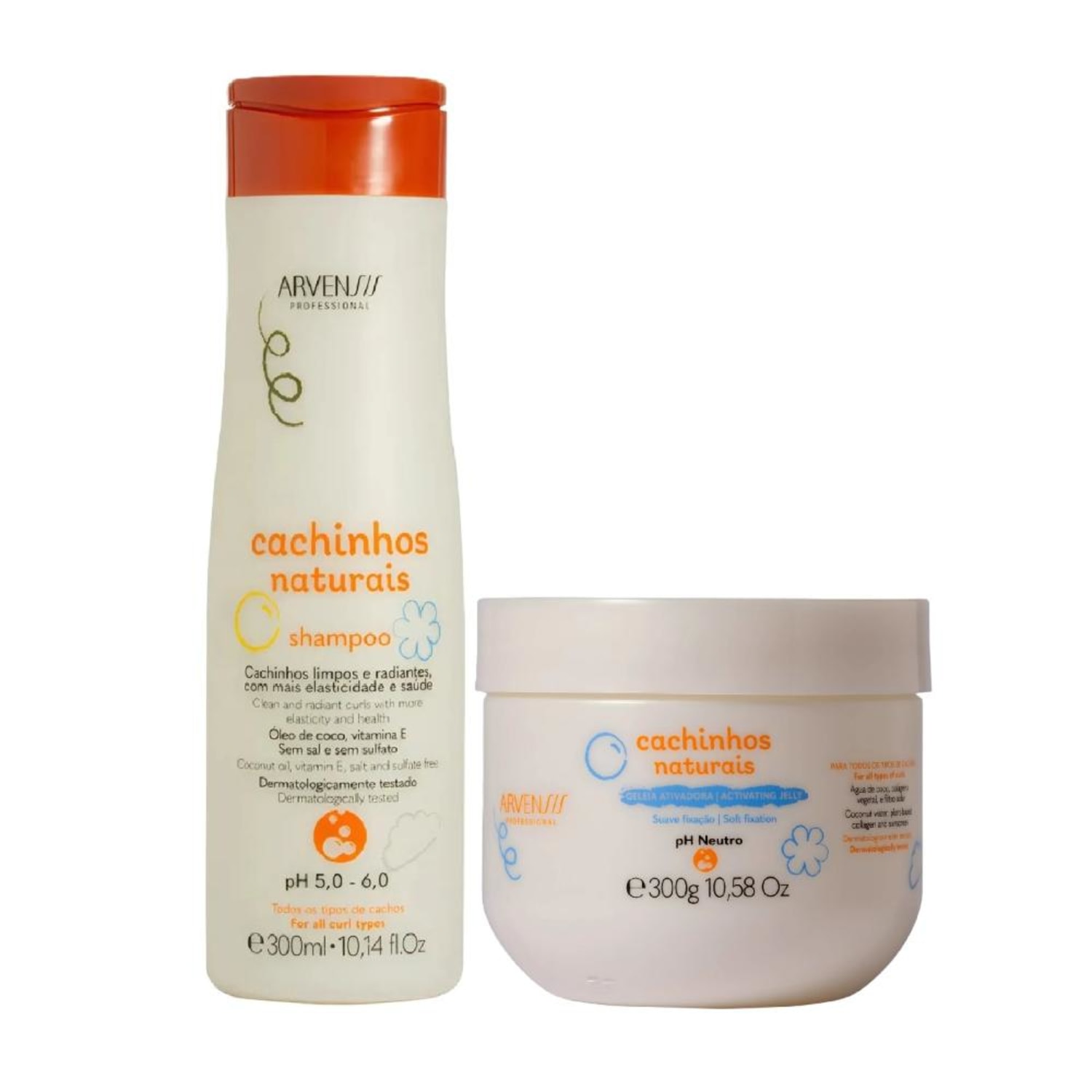 Kit Arvensis Cachinhos Naturais - Shampoo 300g + Geleia Suave Fixação 300g