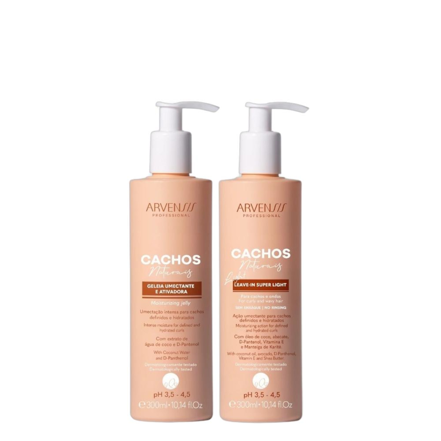 Kit Arvensis Cachos Naturais Light - Geleia Umectante 300ml + Leave-In 300ml