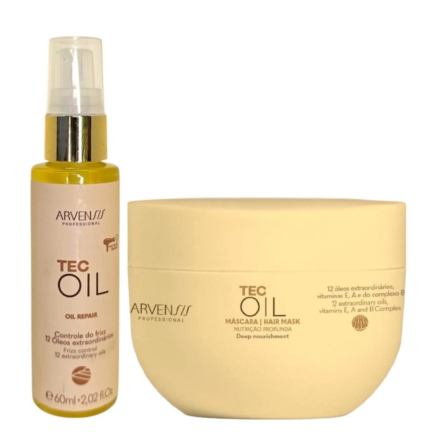 Kit Arvensis Tec Oil - Máscara 250g + Óleo reparador 60ml