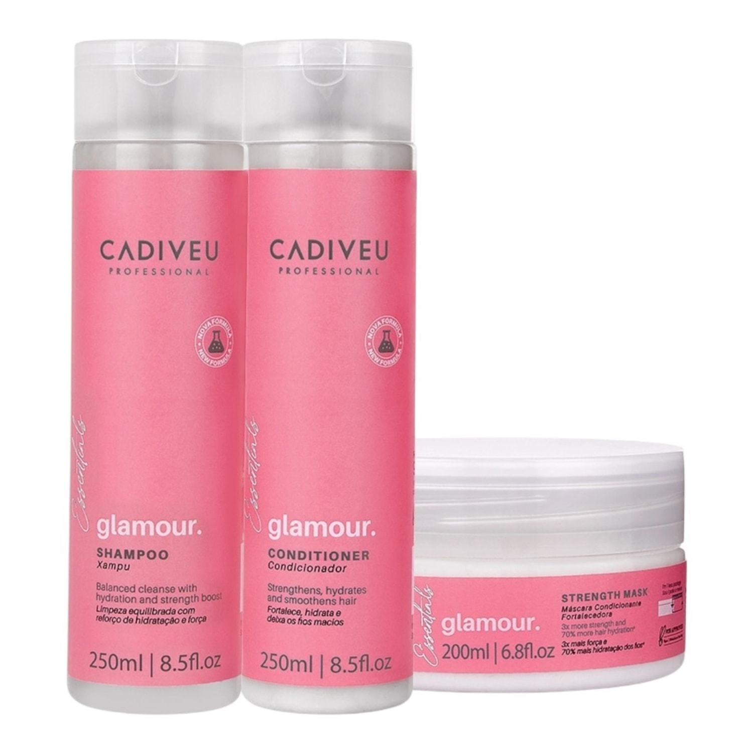 Kit Cadiveu Professional Glamour - Shampoo & Condicionador 250ml + Máscara 200ml