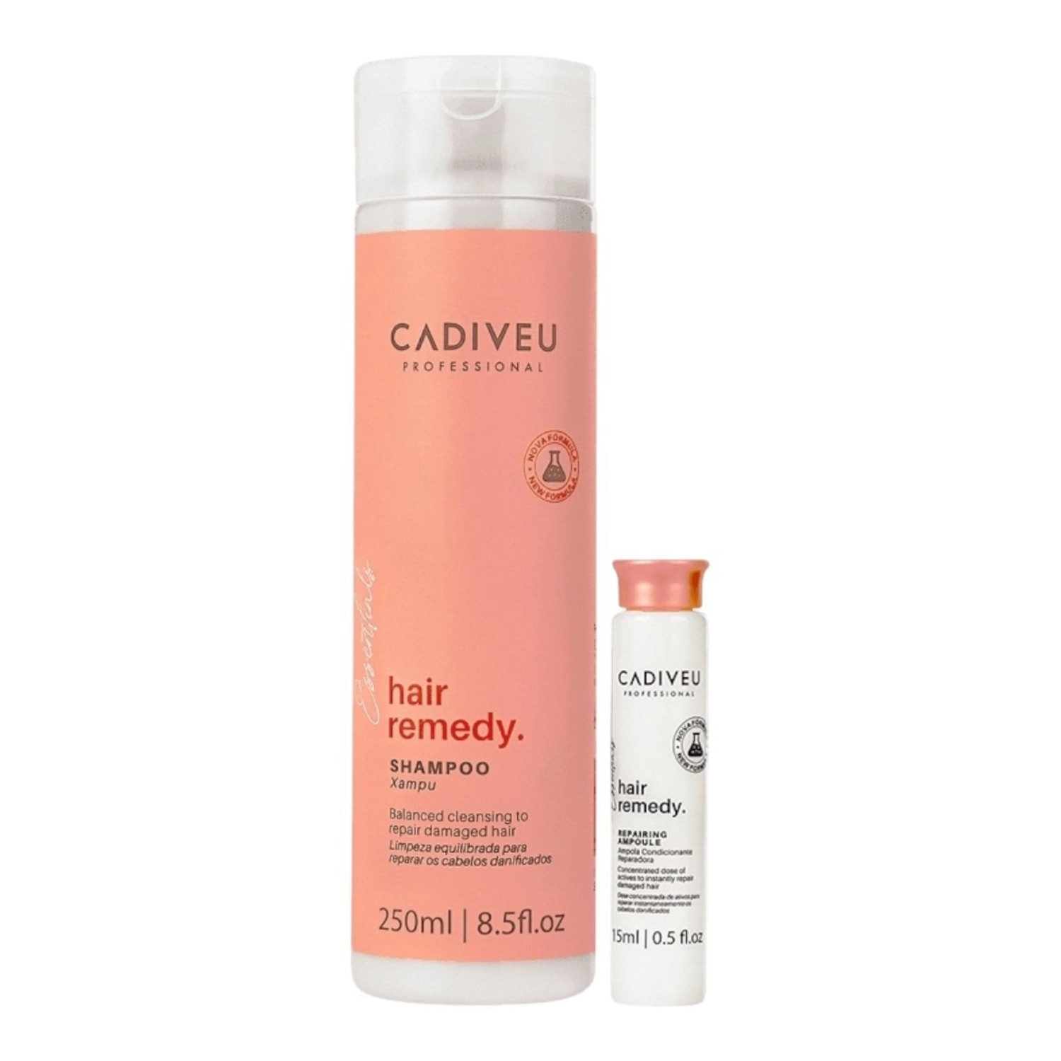 Kit Cadiveu Professional Hair Remedy - Shampoo 250ml + Ampola 15ml
