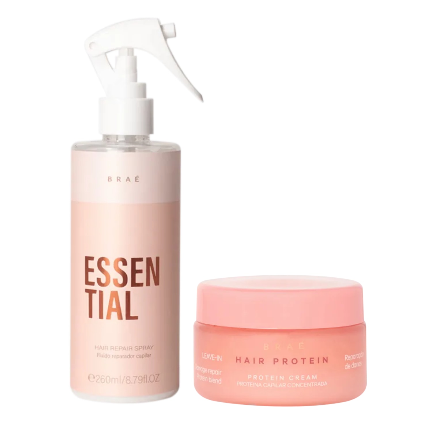 Kit Braé Hair Protein - Leave-in 80g + Braé Essential Fluido Reparador Leave-in 260ml (2 Produtos)