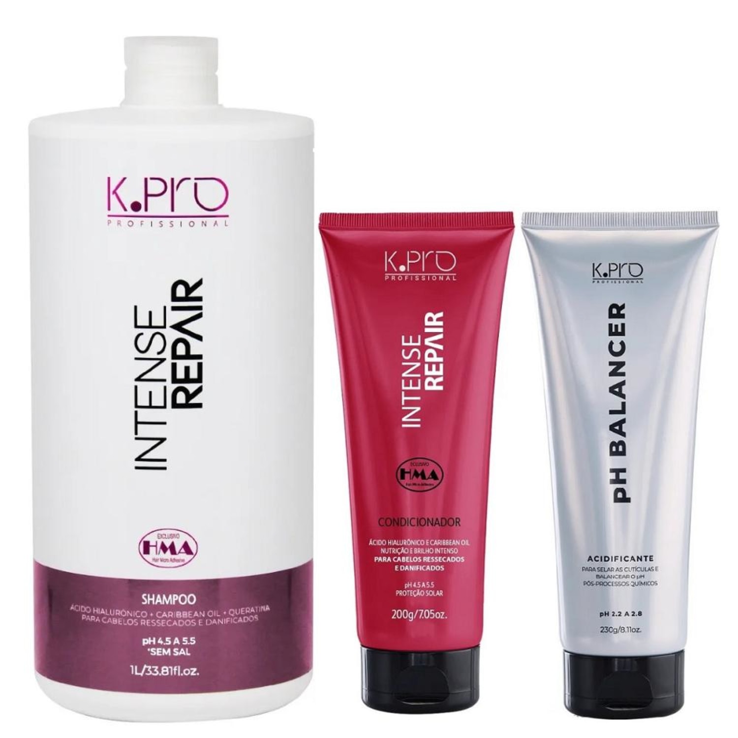 Kit K.Pro Intense Repair Mix + pH Balancer (3 Produtos)