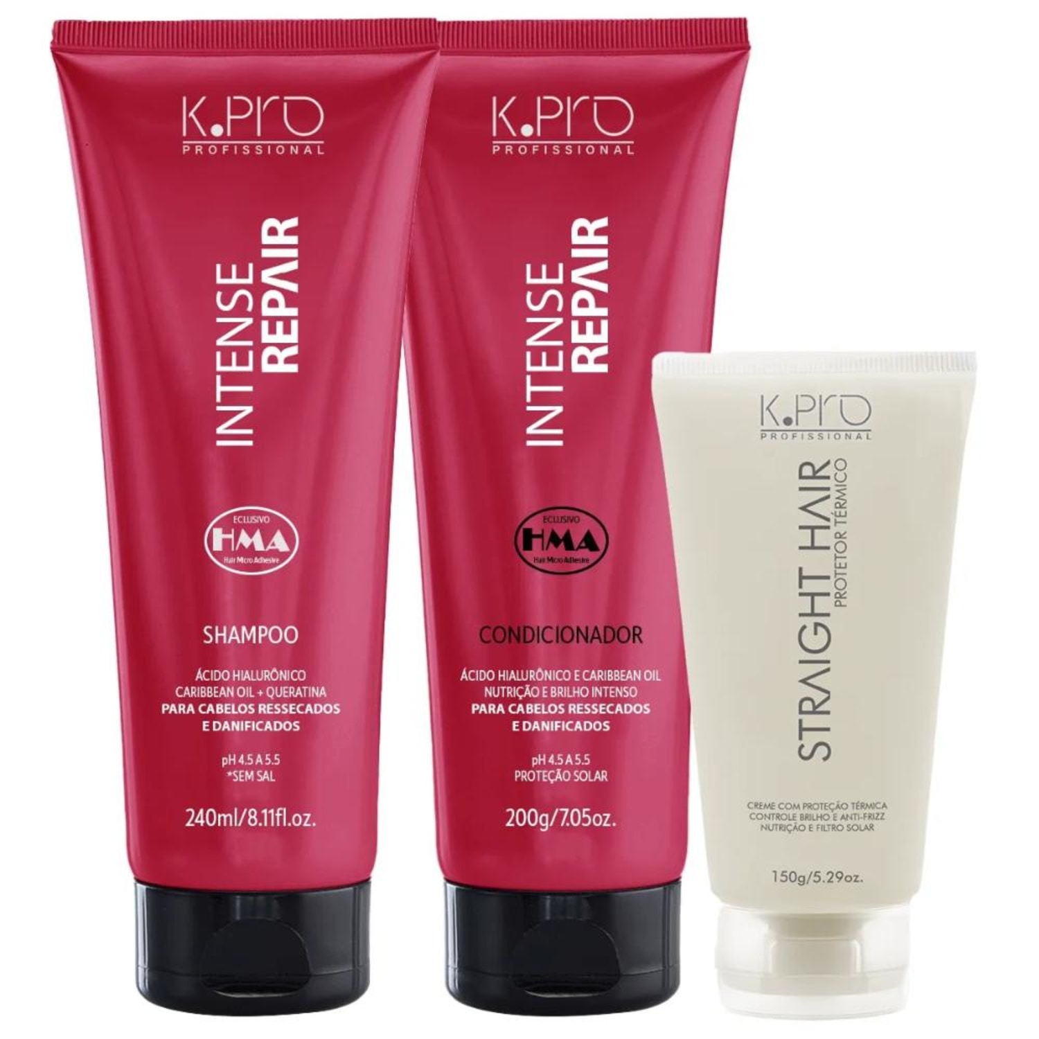 Kit K.Pro Intense Repair Home & Straight Hair (3 Produtos)