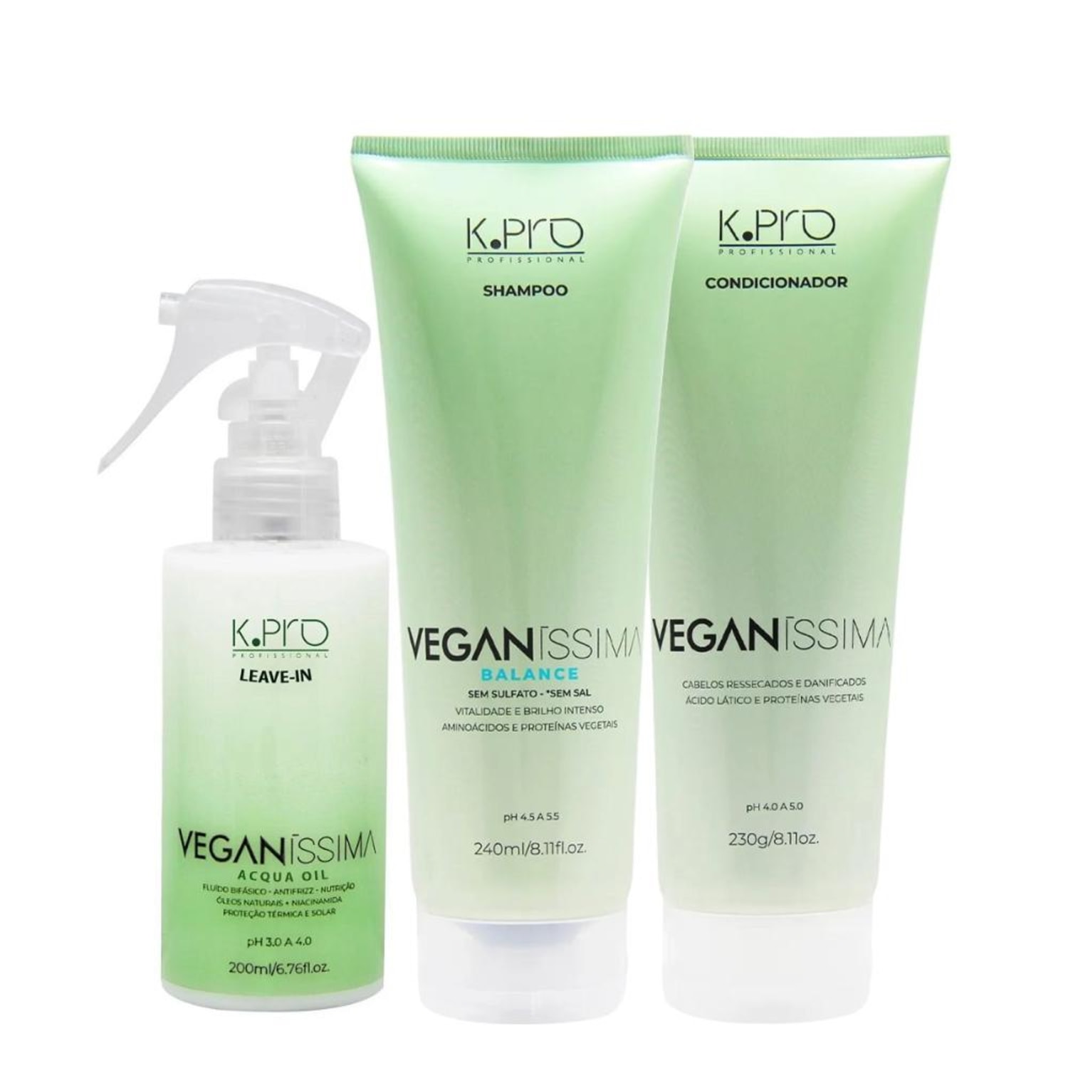 Kit K.Pro Veganíssima Balance Acqua Oil (3 Produtos)