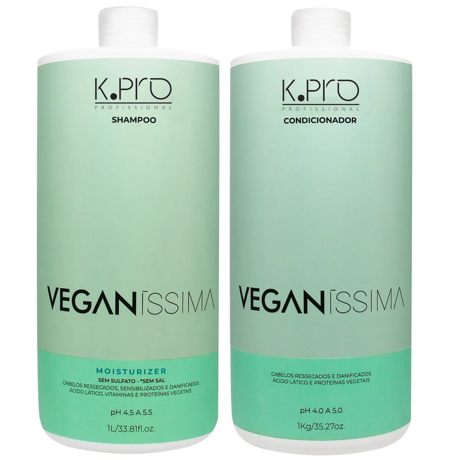Kit K.Pro Veganíssima - Shampoo Moisturizer 1L + Condicionador 1Kg