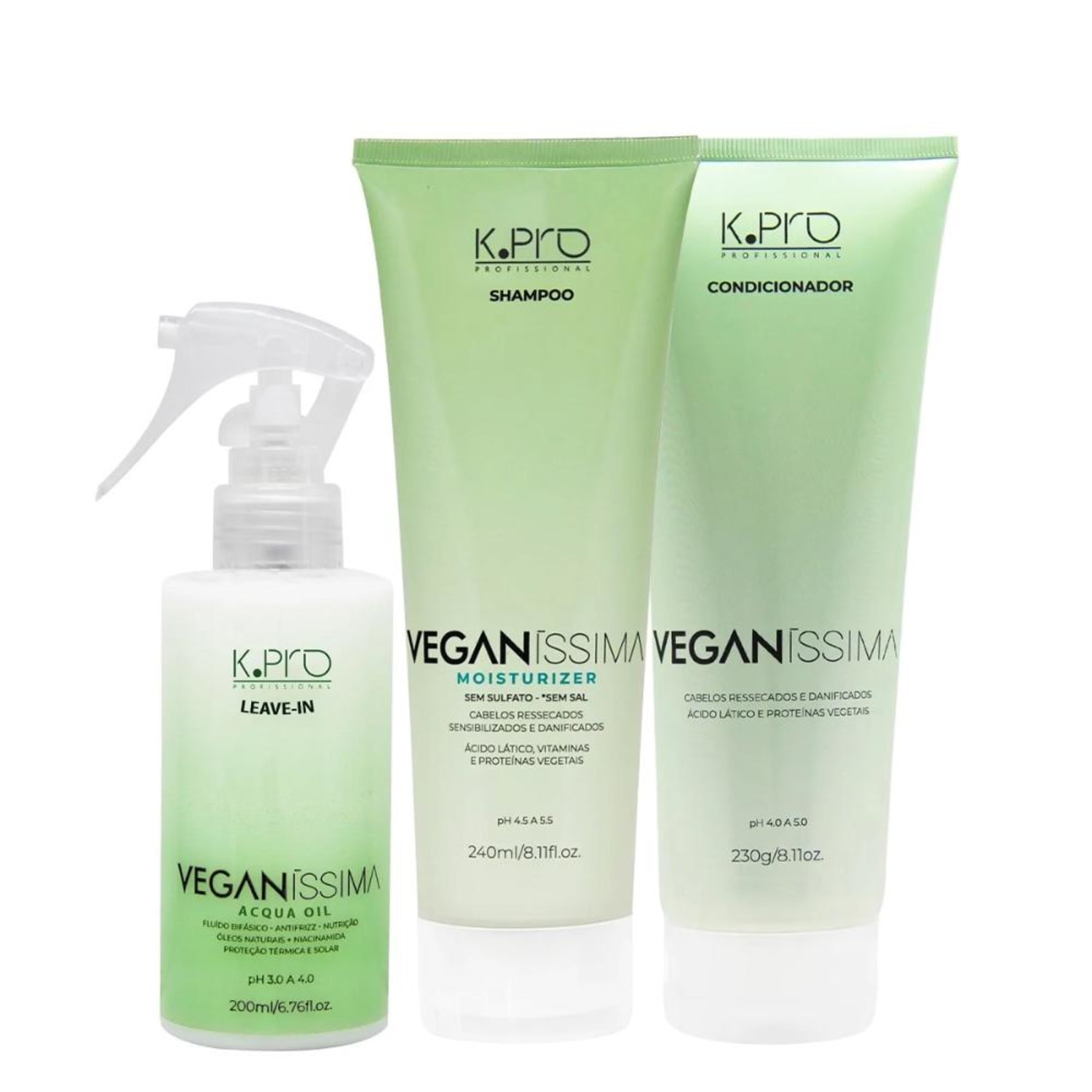 Kit K.Pro Veganíssima Trio de Hidratação Diária e Blindagem (3 Produtos)
