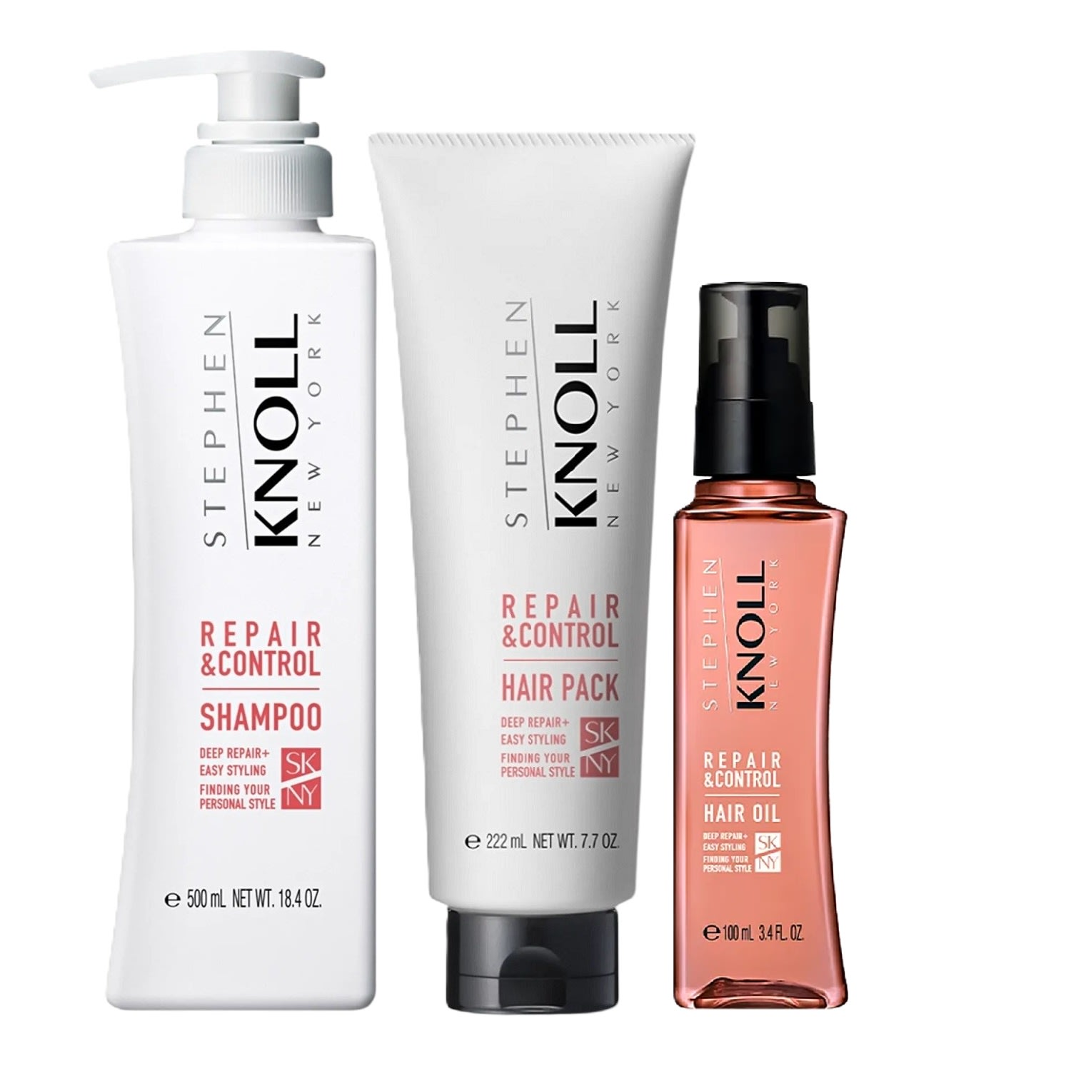 Kit Stephen Knoll Repair & Control - Shampoo 500ml + Máscara 224ml + Hair Oil 100ml
