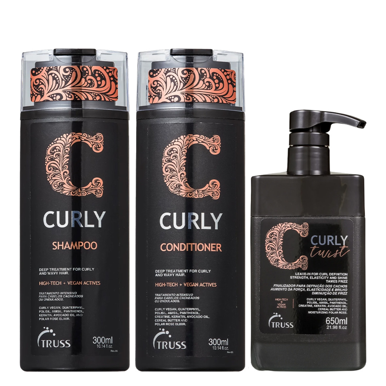 Truss Curly Kit Shampoo Condicionador e Twist Leave-in 650ml