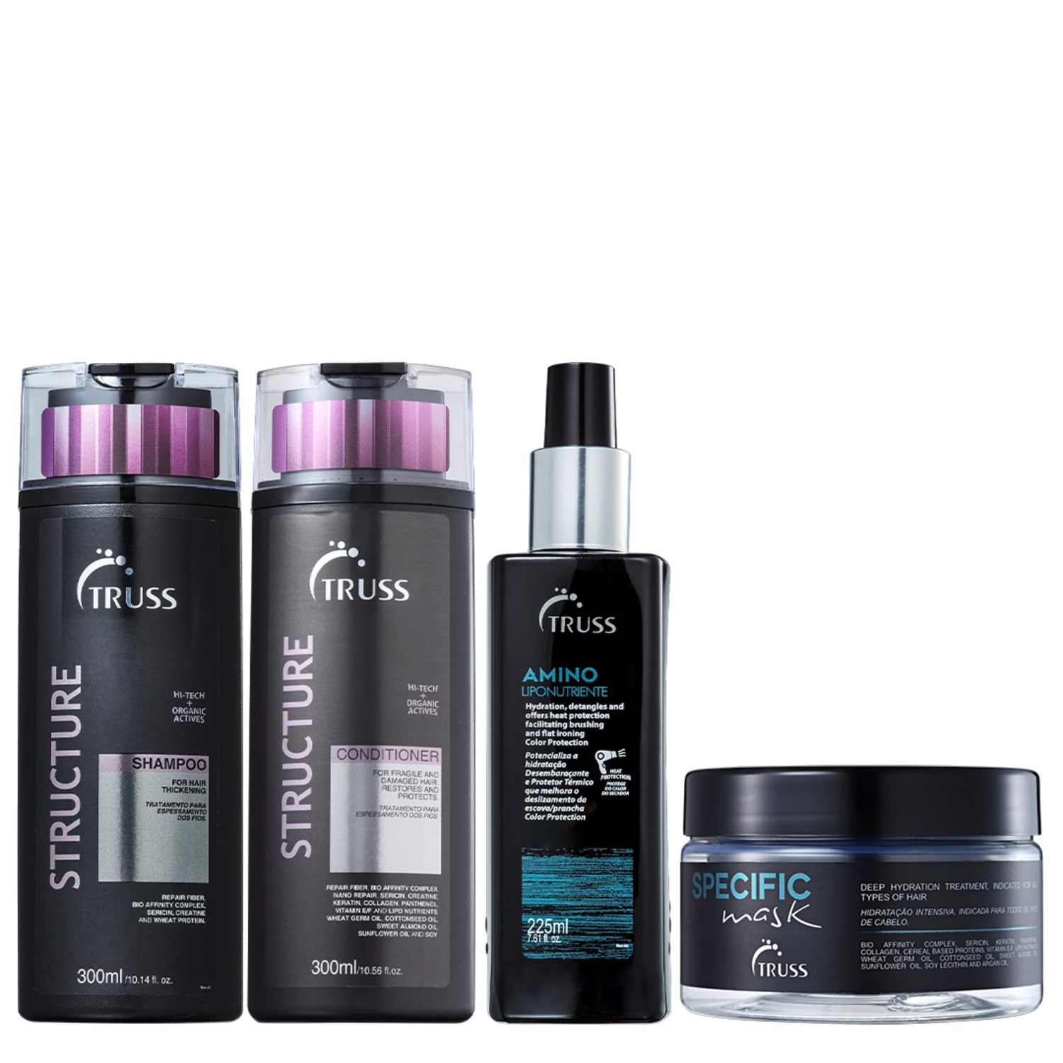 Truss Structure Kit Shampoo Condicionador Specific Mask e Amino 225ml