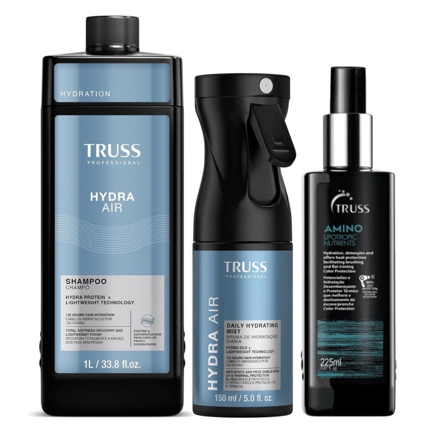 Kit Truss Hydra Air - Shampoo 1L + Bruma 150ml + Amino 225ml