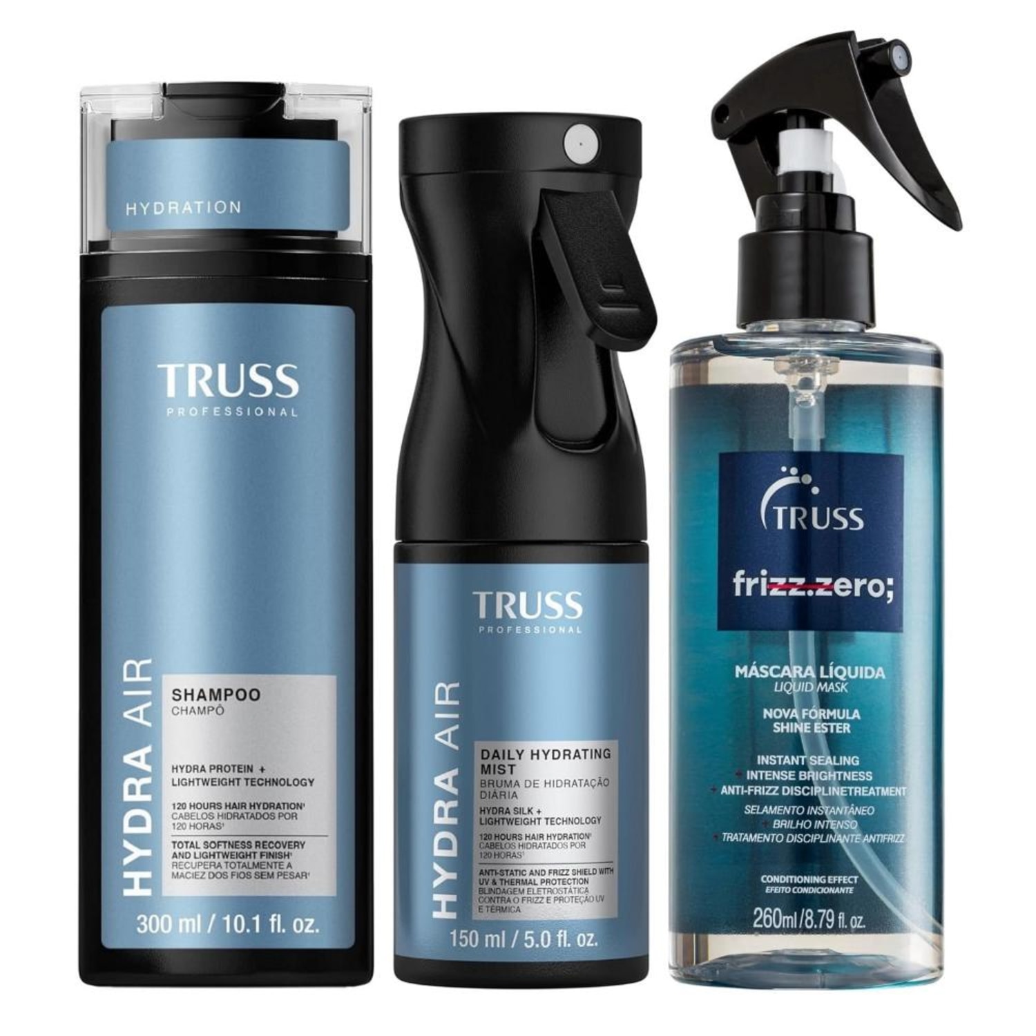 Kit Truss Hydra Air - Shampoo 300ml + Bruma150ml + Frizz Zero 260ml