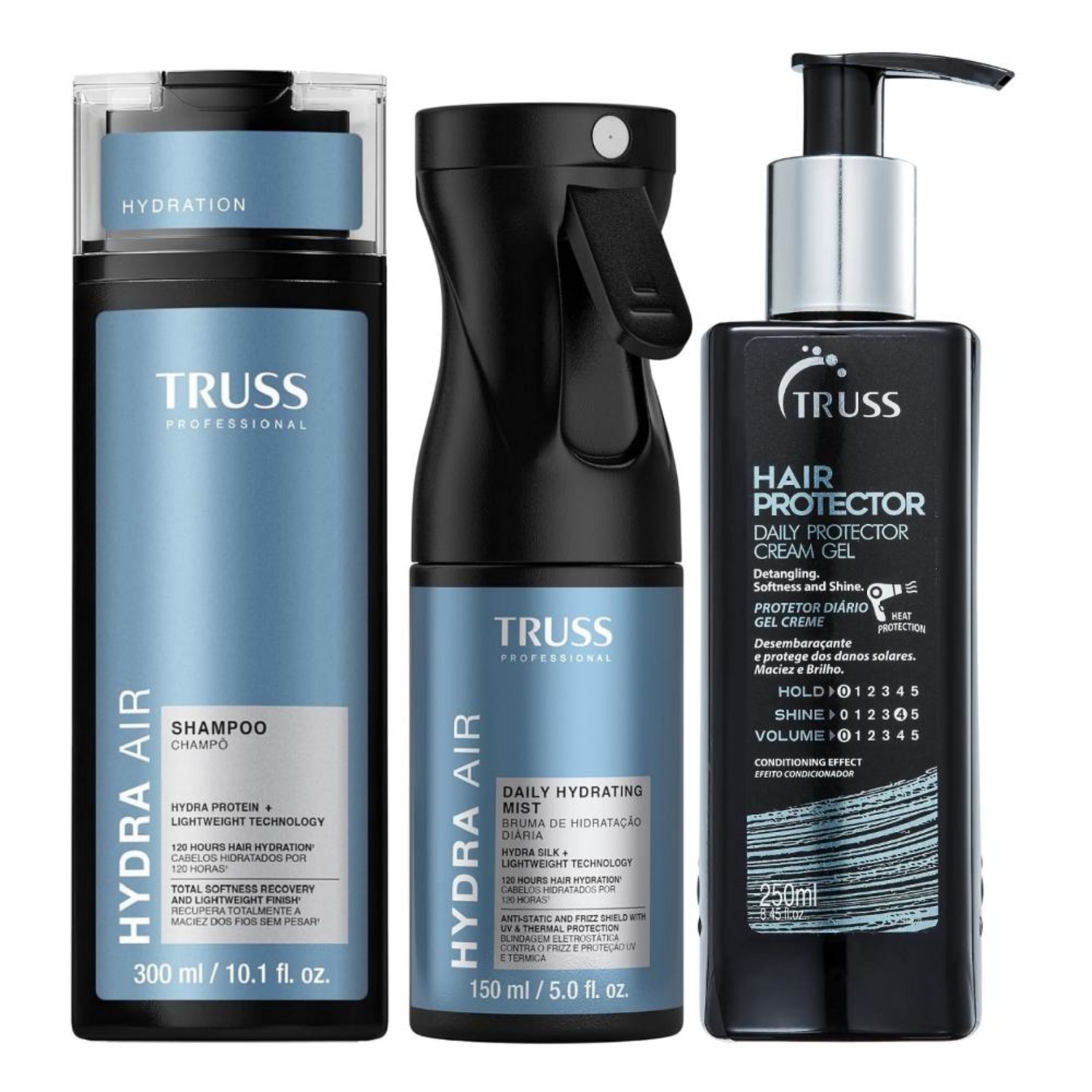 Kit Truss Hydra Air - Shampoo 300ml + Bruma150ml + Hair Protector 250ml
