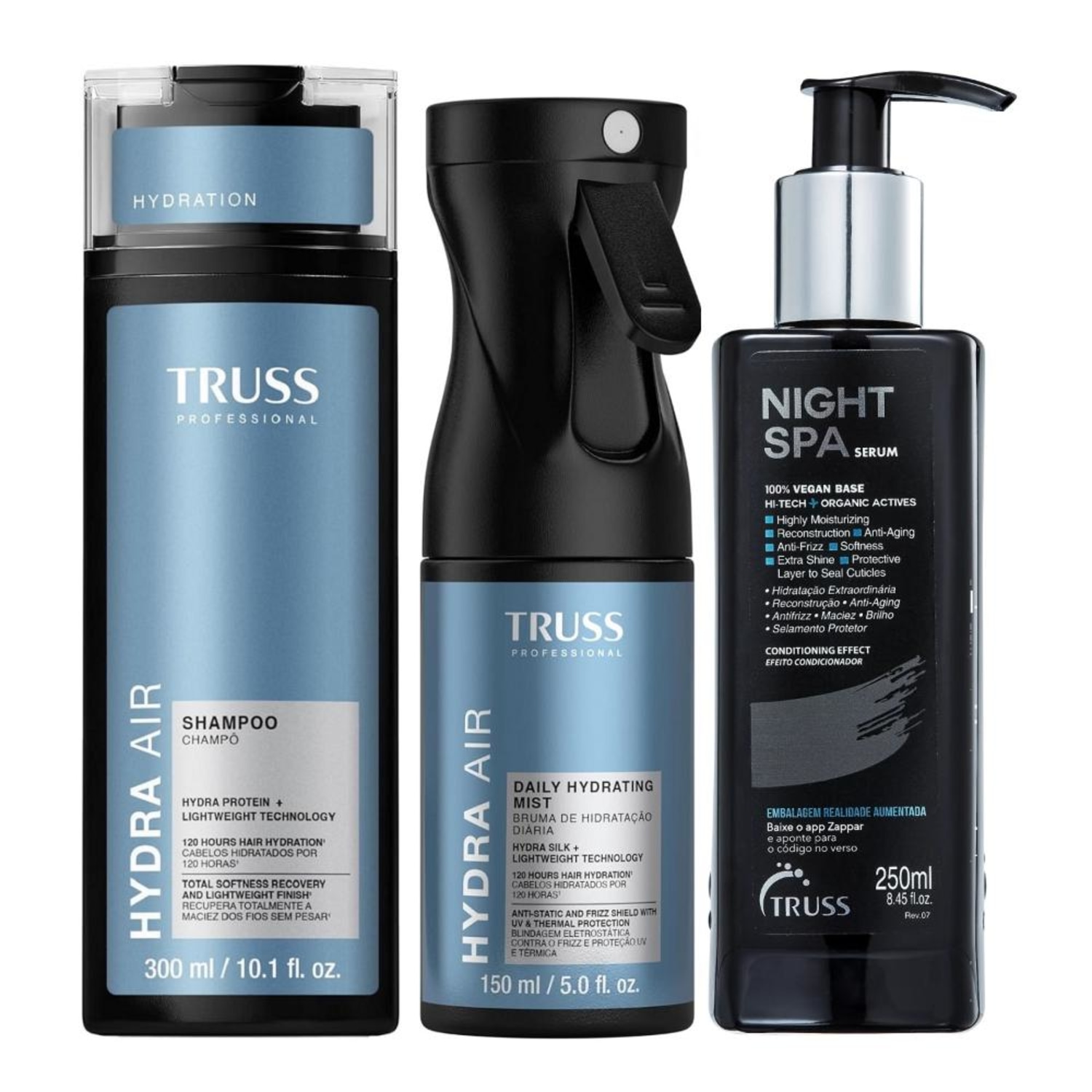 Kit Truss Hydra Air - Shampoo 300ml + Bruma150ml + Night SPA 250ml