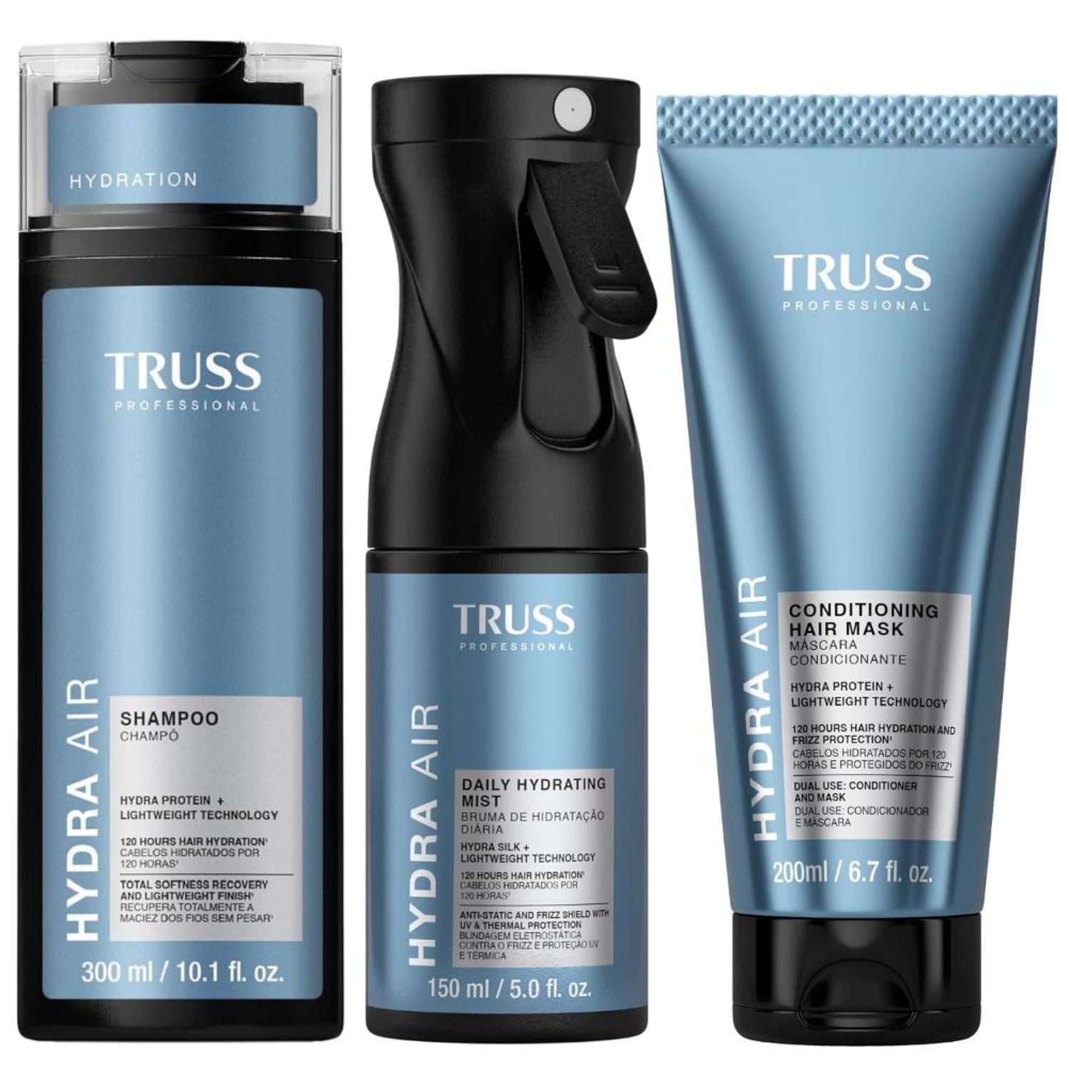 Kit Truss Hydra Air - Shampoo 300ml + CondMask 200ml + Bruma150ml