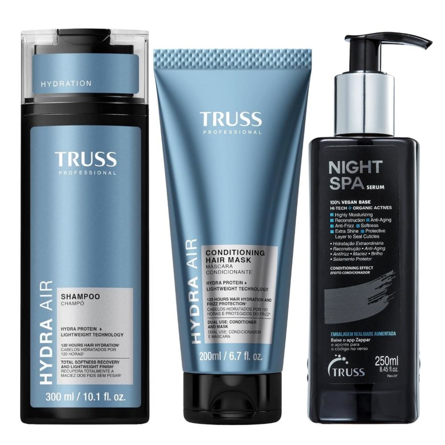Kit Truss Hydra Air - Shampoo 300ml + CondMask 200ml + Night SPA 250ml