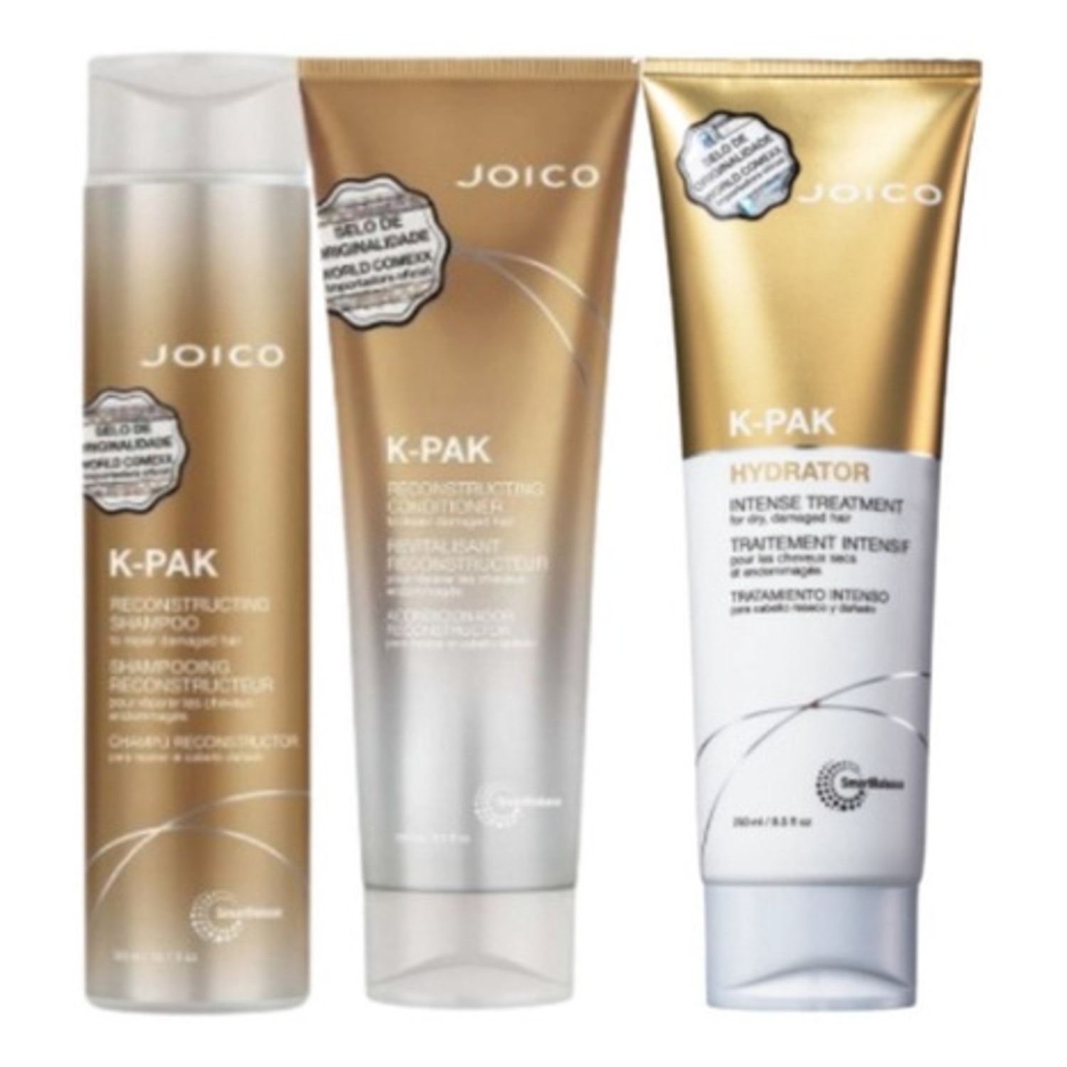 Kit Joico K-pak Rep Damage Sh + Cond 300ml+ Másc 250ml