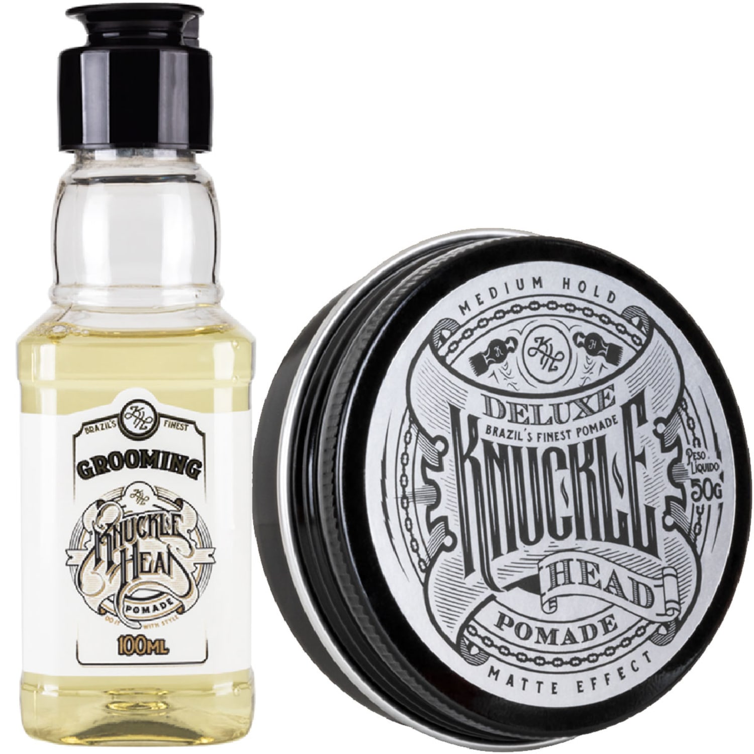 KIT KNUCKLEHEAD - Grooming 100ml + Pomada Deluxe 50g