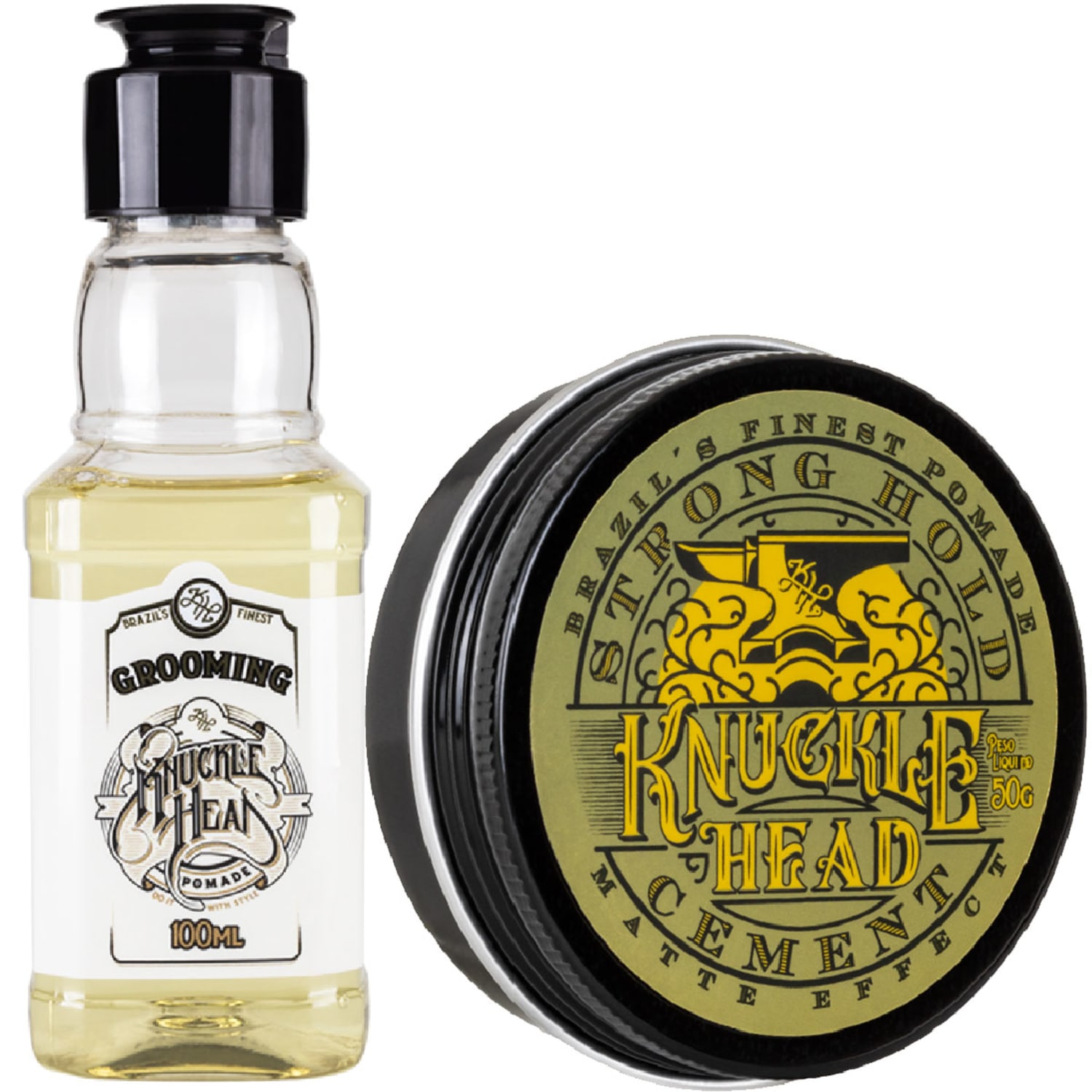 KIT KNUCKLEHEAD - Grooming 100ml + Pomada Cement 50g
