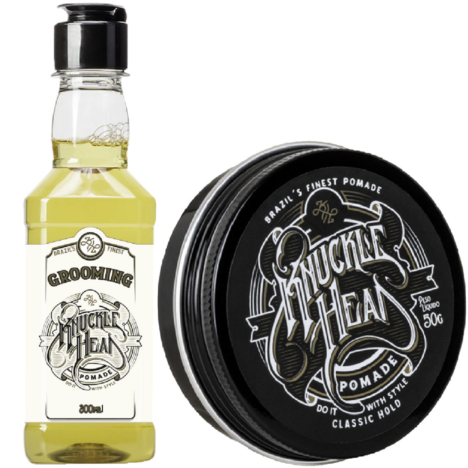 KIT KNUCKLEHEAD - Grooming 300ml + Pomada Classic 50g