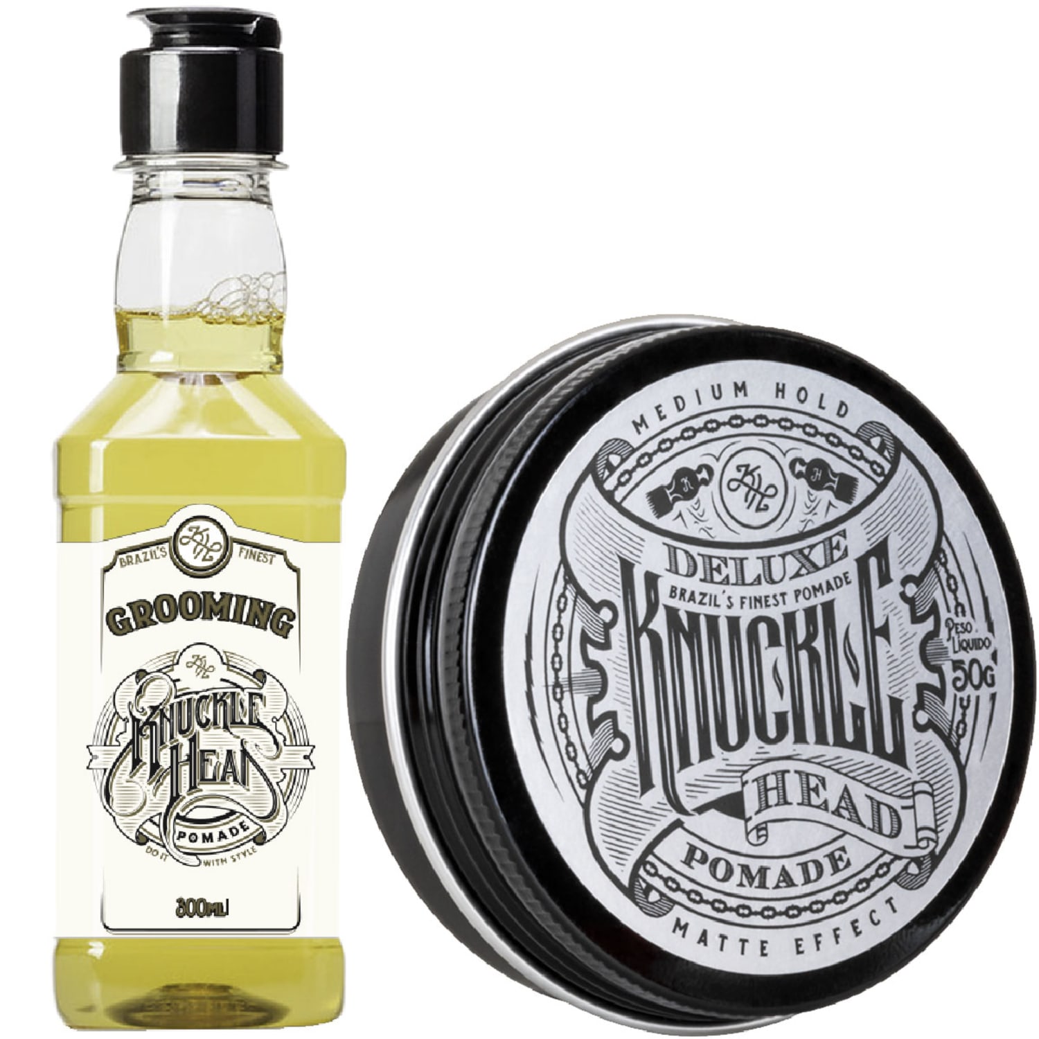 KIT KNUCKLEHEAD - Grooming 300ml + Pomada Deluxe 50g